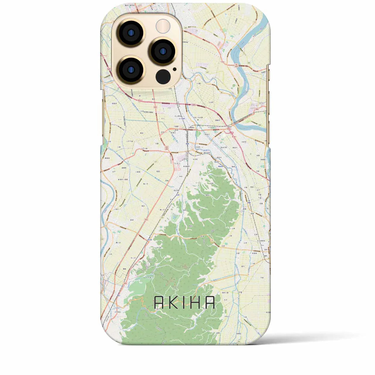 【秋葉(新潟県)】地図柄iPhoneケース(バックカバータイプ)