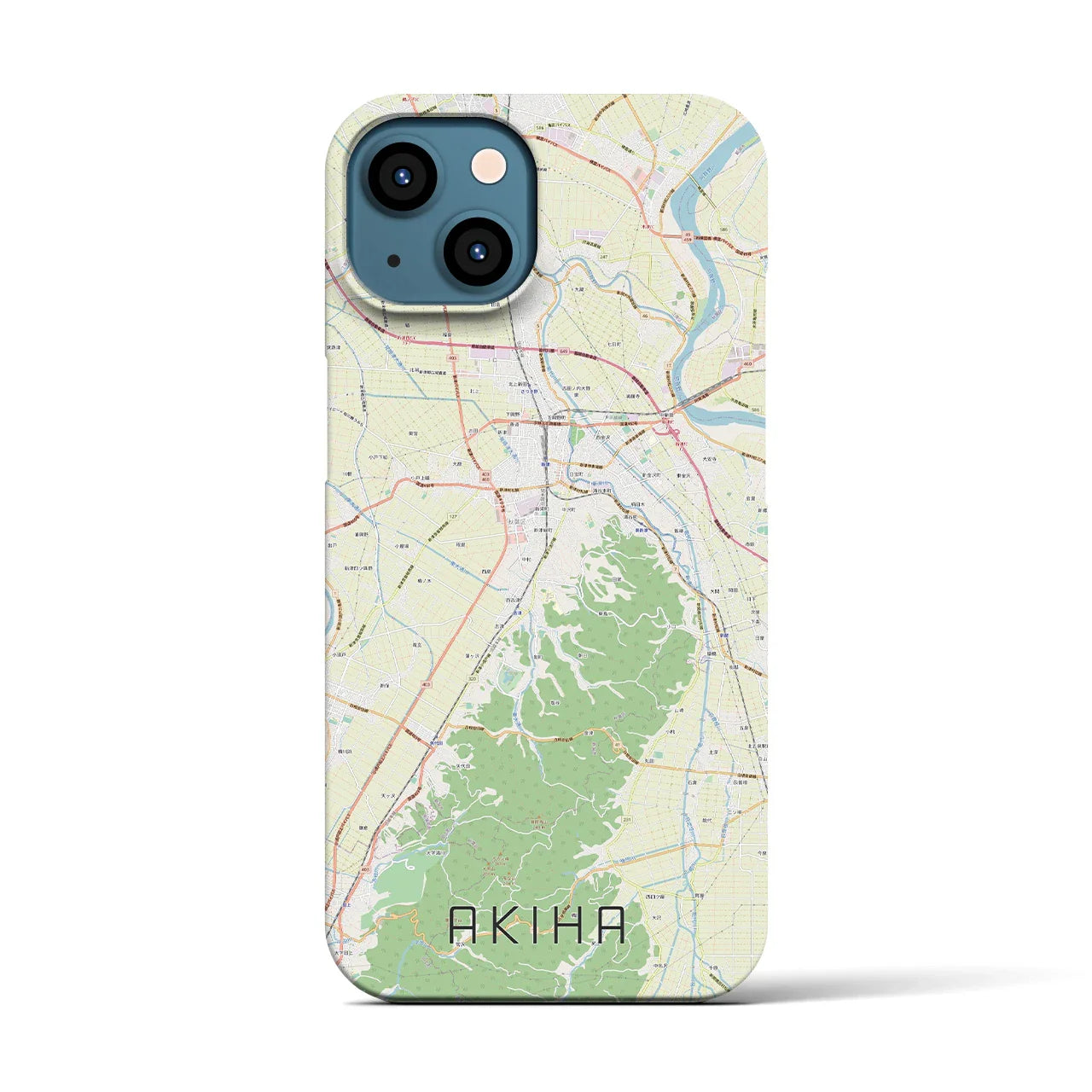 【秋葉(新潟県)】地図柄iPhoneケース(バックカバータイプ)