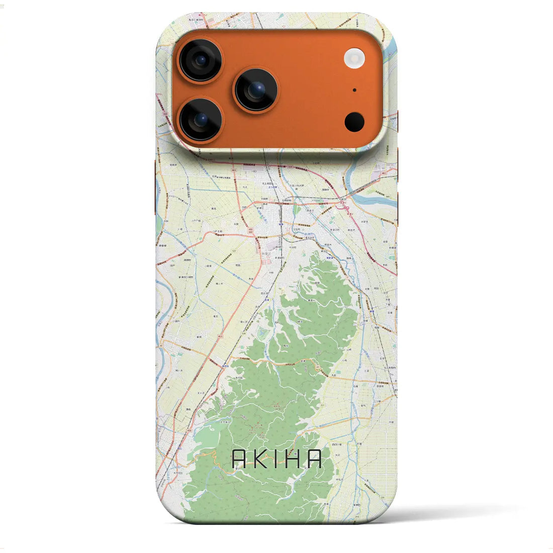 【秋葉(新潟県)】地図柄iPhoneケース(バックカバータイプ)ナチュラル・iPhone 17 Pro Max 用