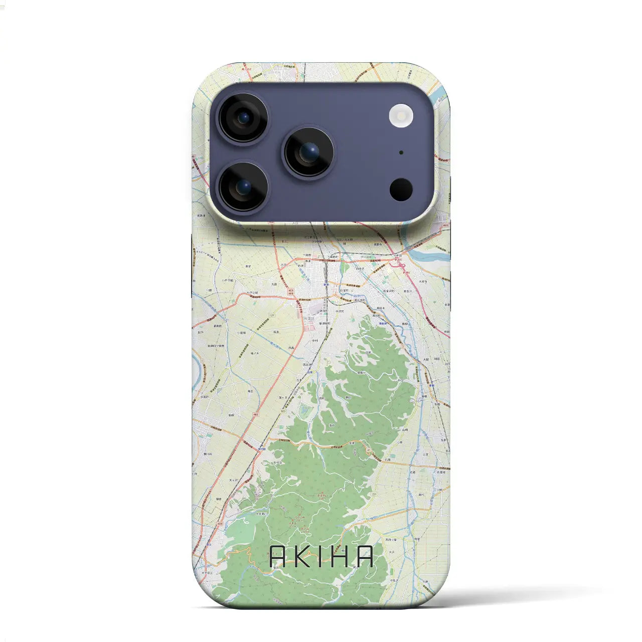 【秋葉(新潟県)】地図柄iPhoneケース(バックカバータイプ)ブラック・iPhone 17 Pro Max 用