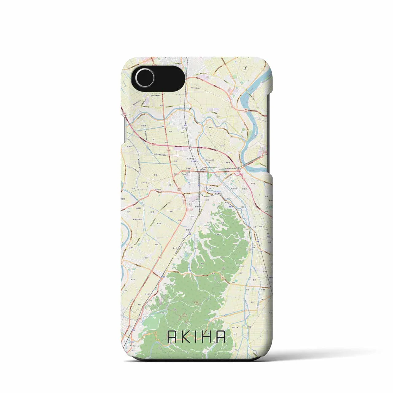 【秋葉(新潟県)】地図柄iPhoneケース(バックカバータイプ)