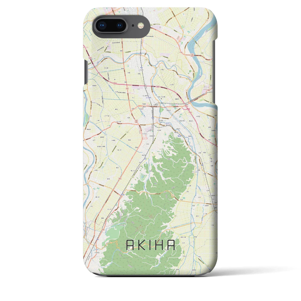【秋葉(新潟県)】地図柄iPhoneケース(バックカバータイプ)