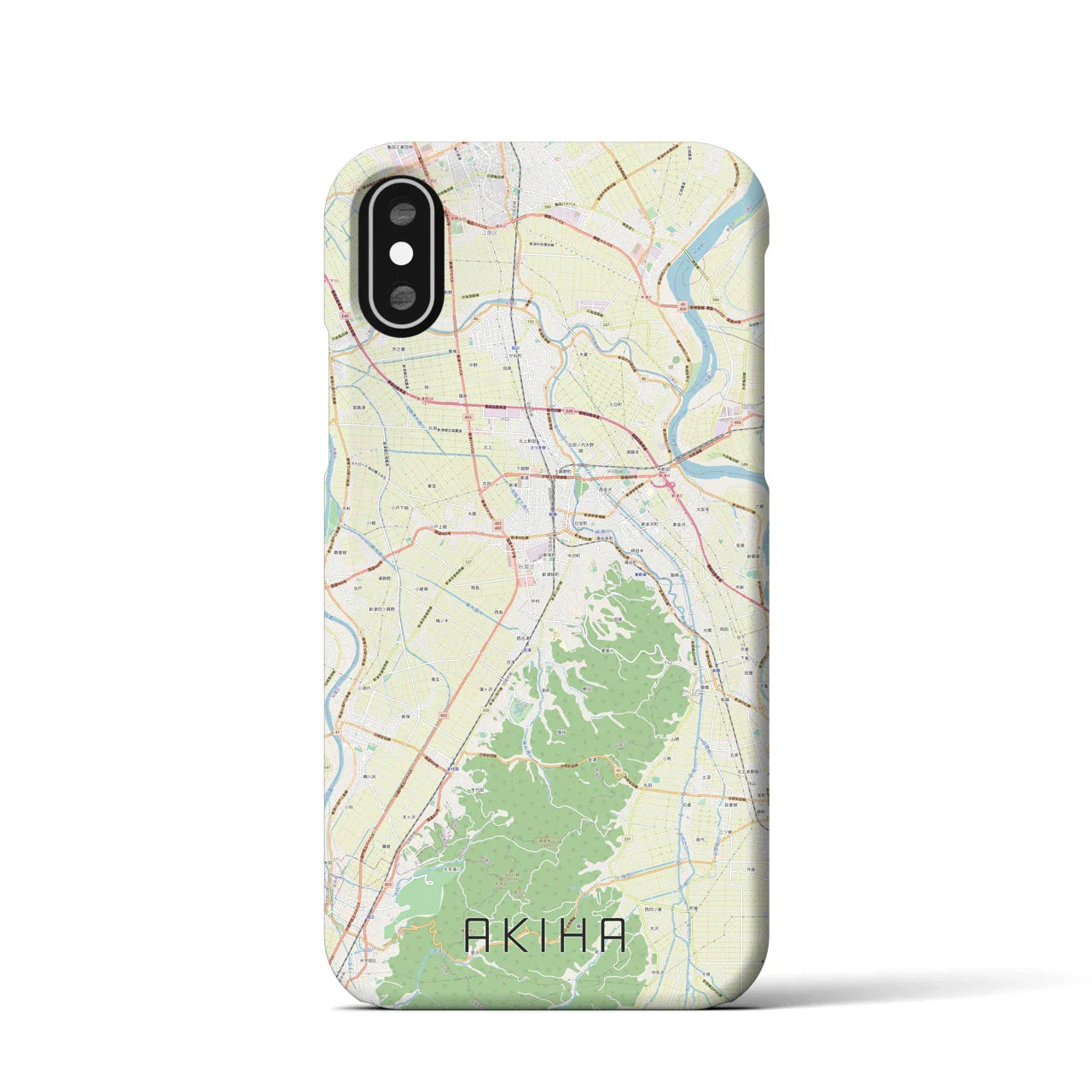 【秋葉(新潟県)】地図柄iPhoneケース(バックカバータイプ)