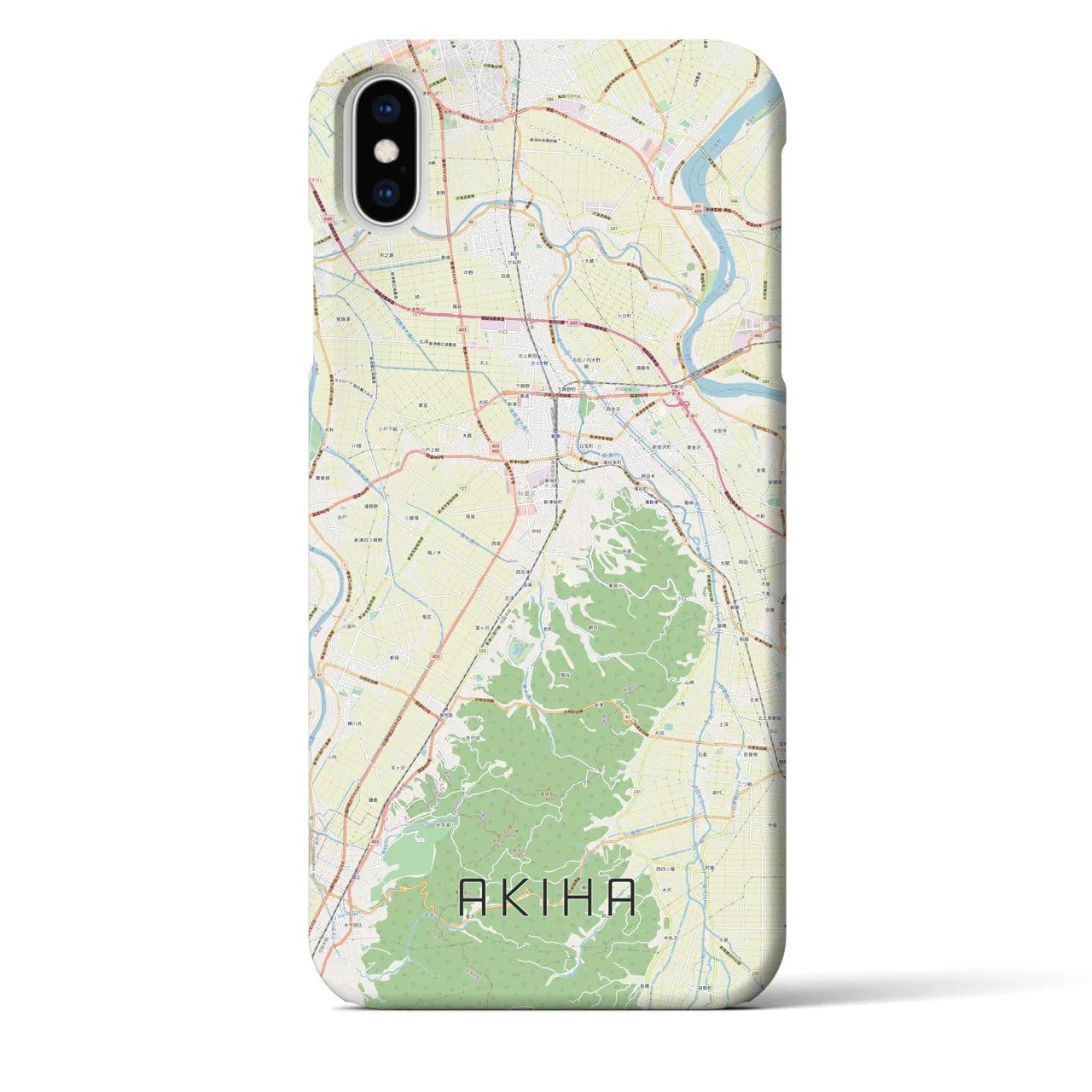 【秋葉(新潟県)】地図柄iPhoneケース(バックカバータイプ)