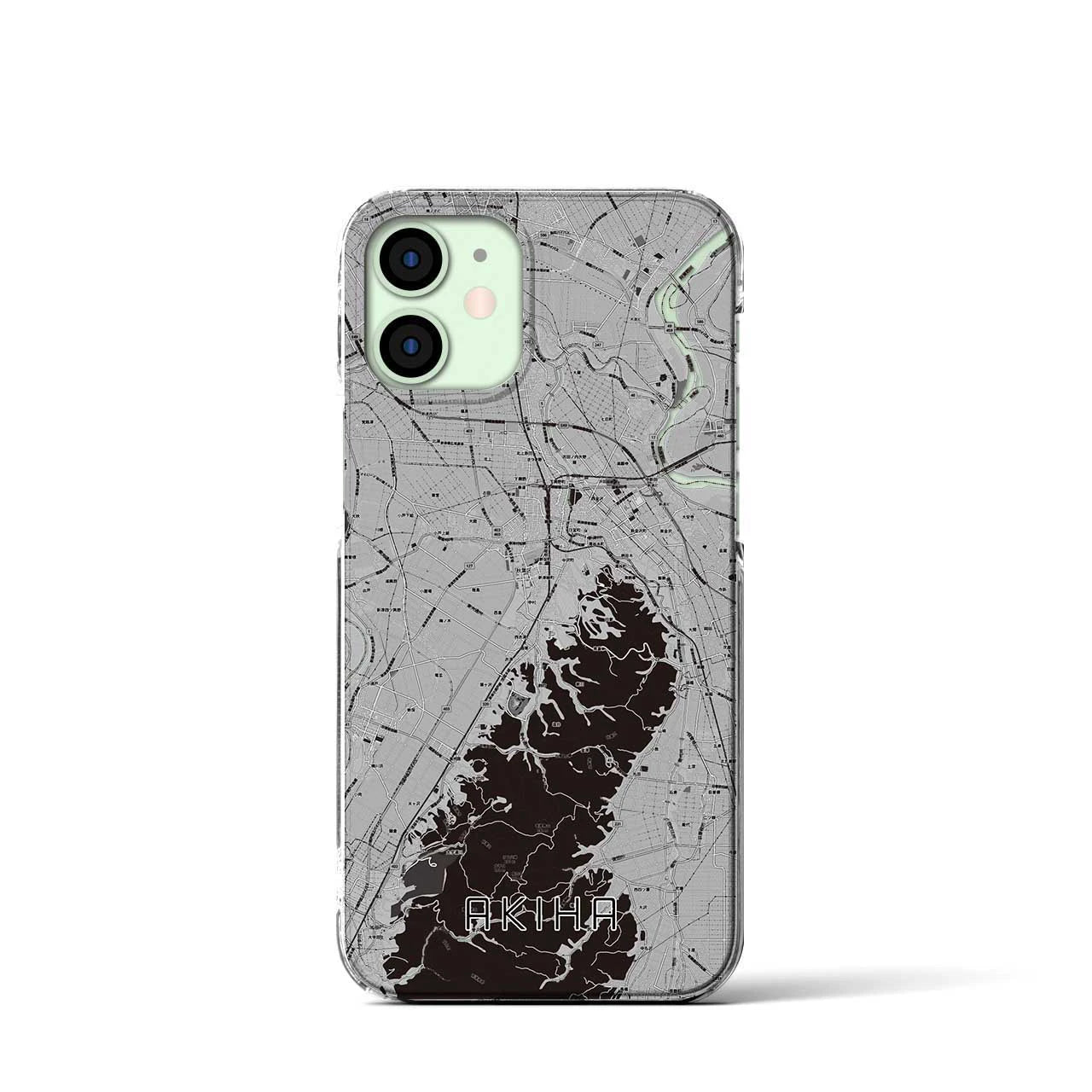 【秋葉(新潟県)】地図柄iPhoneケース(クリアタイプ)