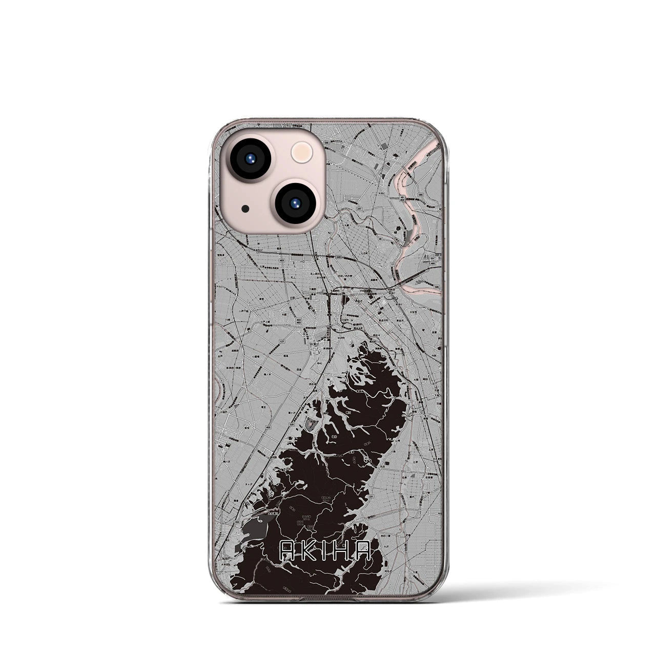 【秋葉(新潟県)】地図柄iPhoneケース(クリアタイプ)