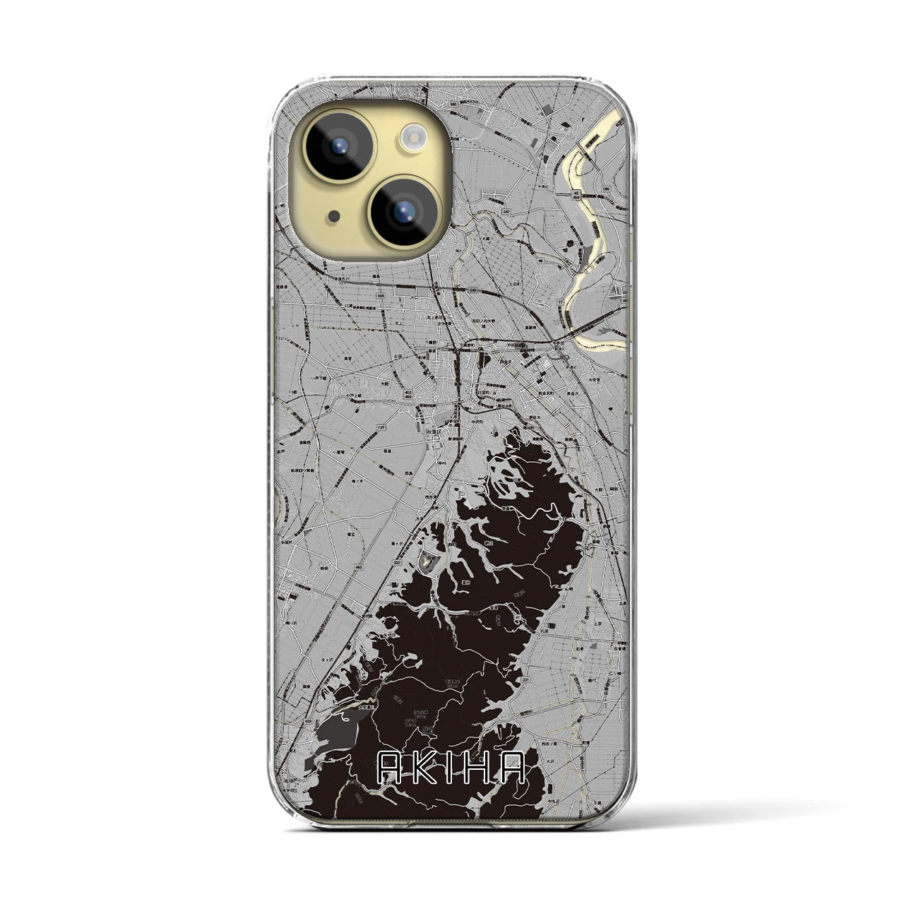 【秋葉(新潟県)】地図柄iPhoneケース(クリアタイプ)