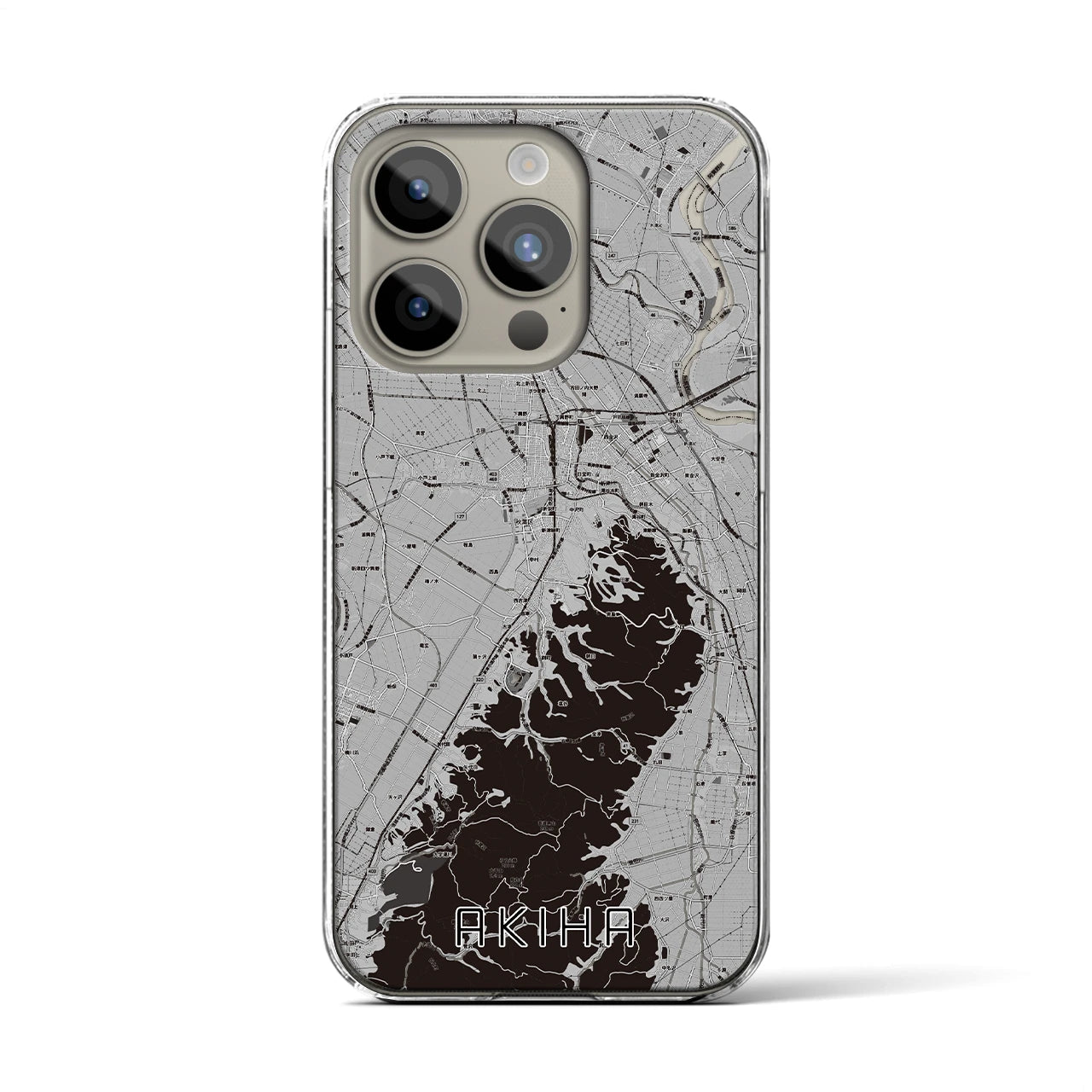 【秋葉(新潟県)】地図柄iPhoneケース(クリアタイプ)