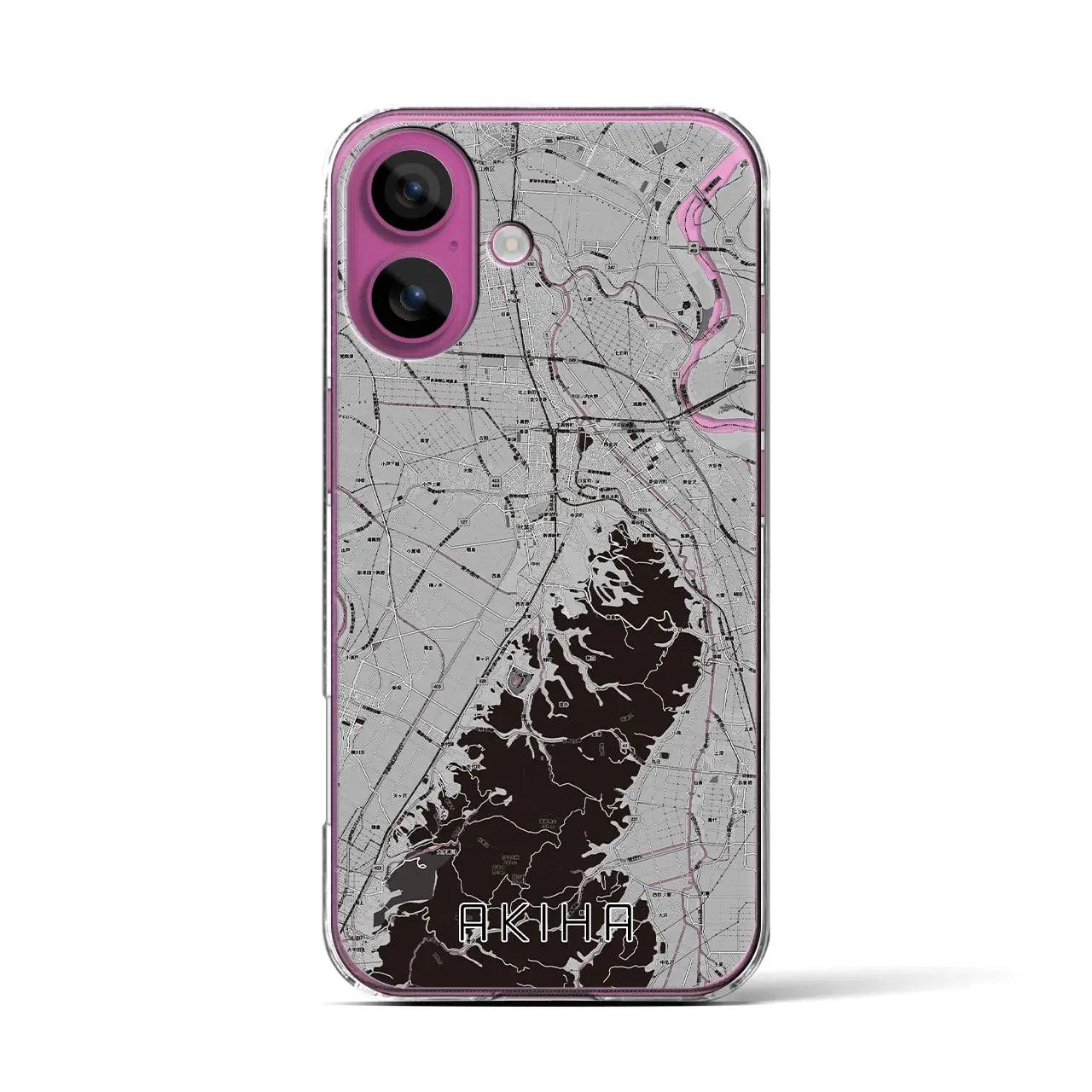 【秋葉(新潟県)】地図柄iPhoneケース(クリアタイプ)