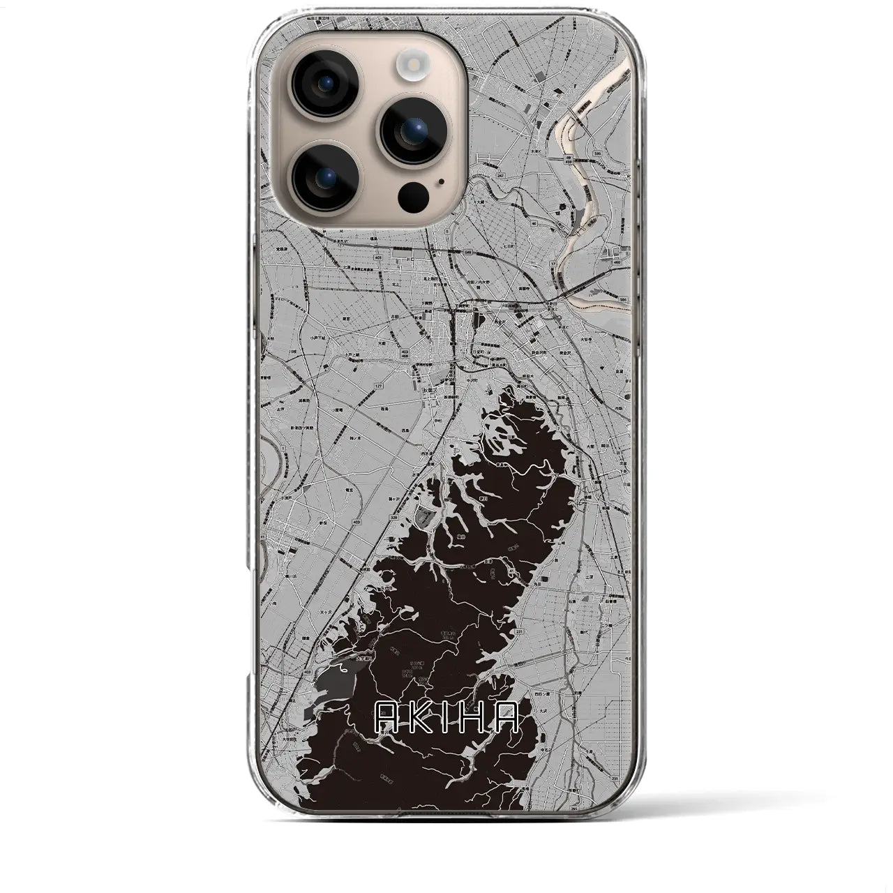 【秋葉(新潟県)】地図柄iPhoneケース(クリアタイプ)