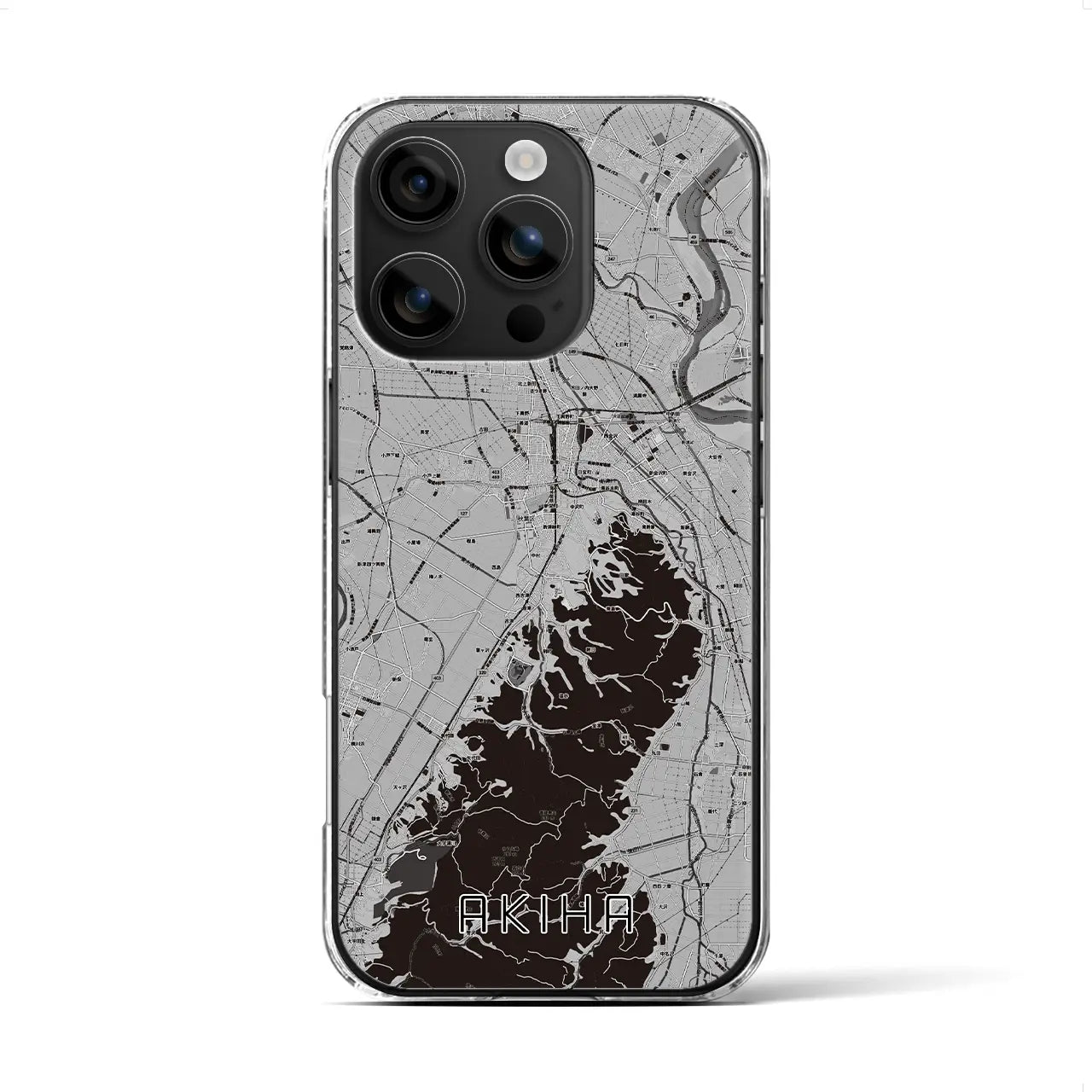 【秋葉(新潟県)】地図柄iPhoneケース(クリアタイプ)