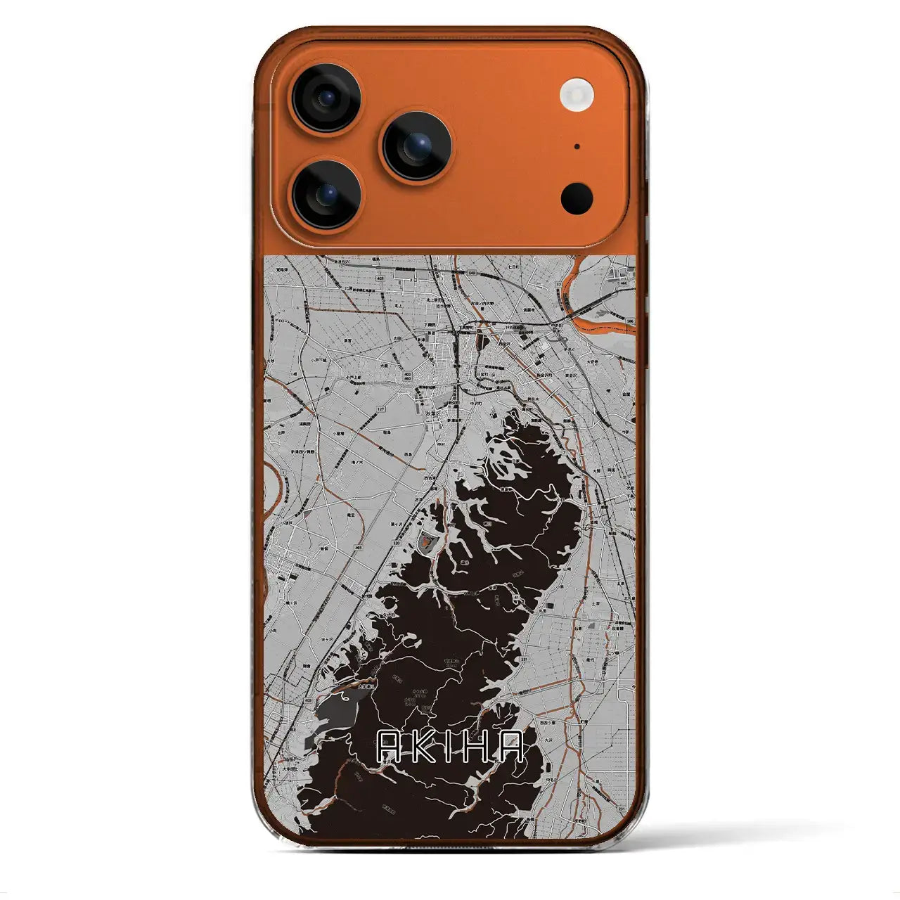 【秋葉(新潟県)】地図柄iPhoneケース(クリアタイプ)