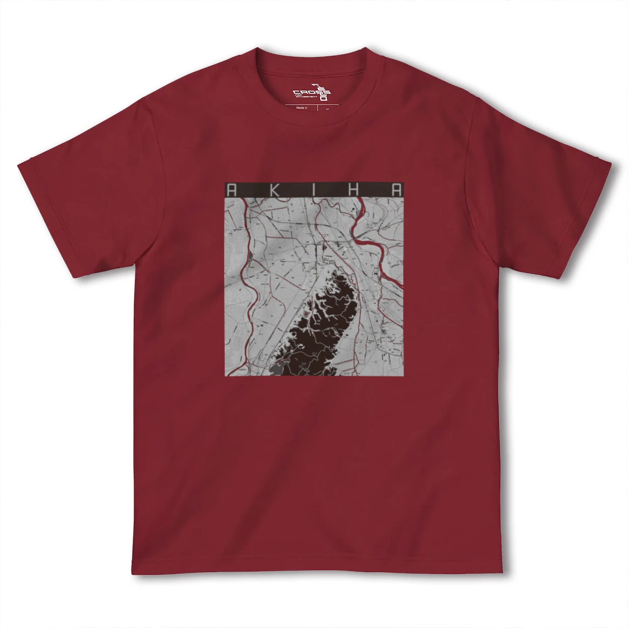 【秋葉(新潟県)】地図柄ヘビーウェイトTシャツ