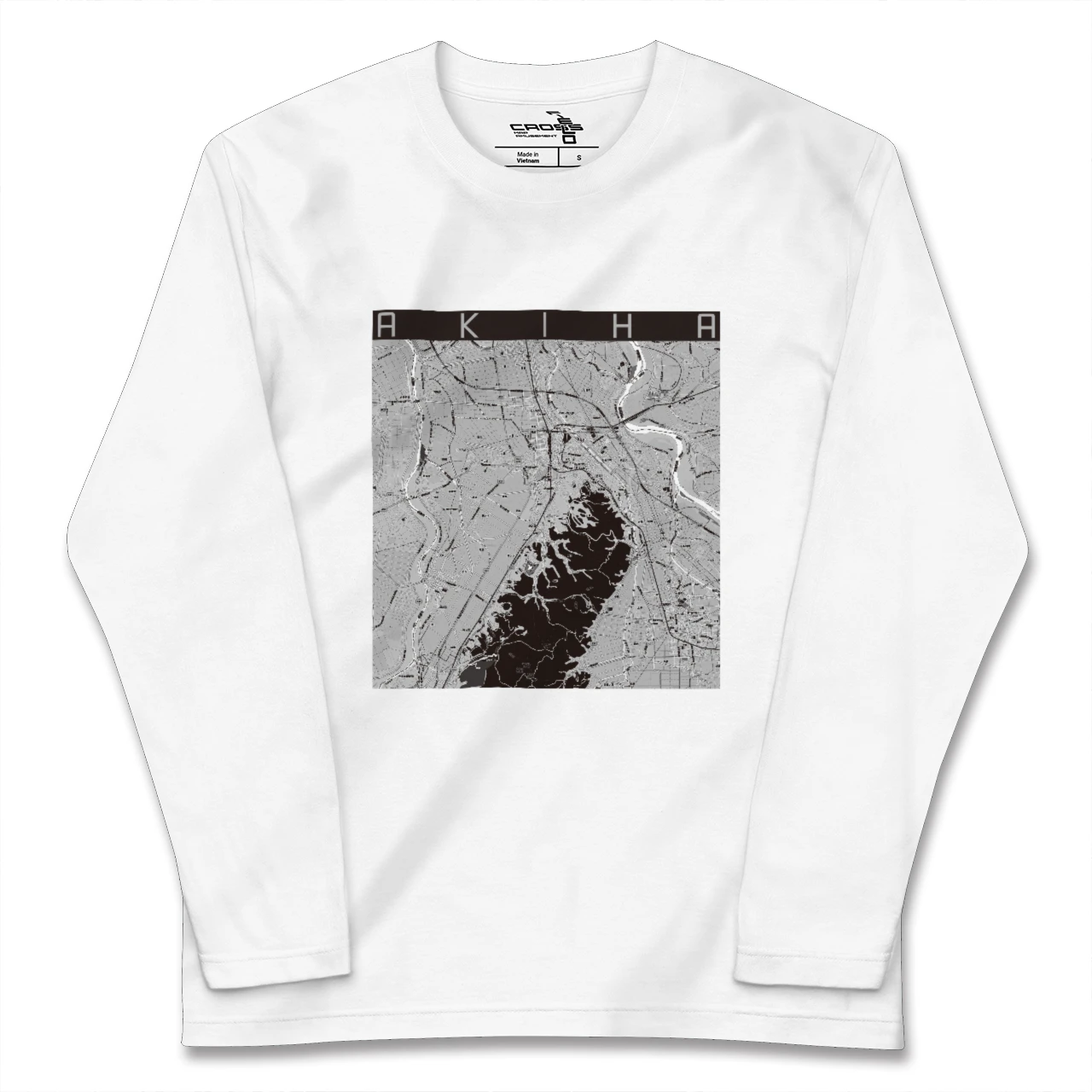 【秋葉(新潟県)】地図柄ロングスリーブTシャツ