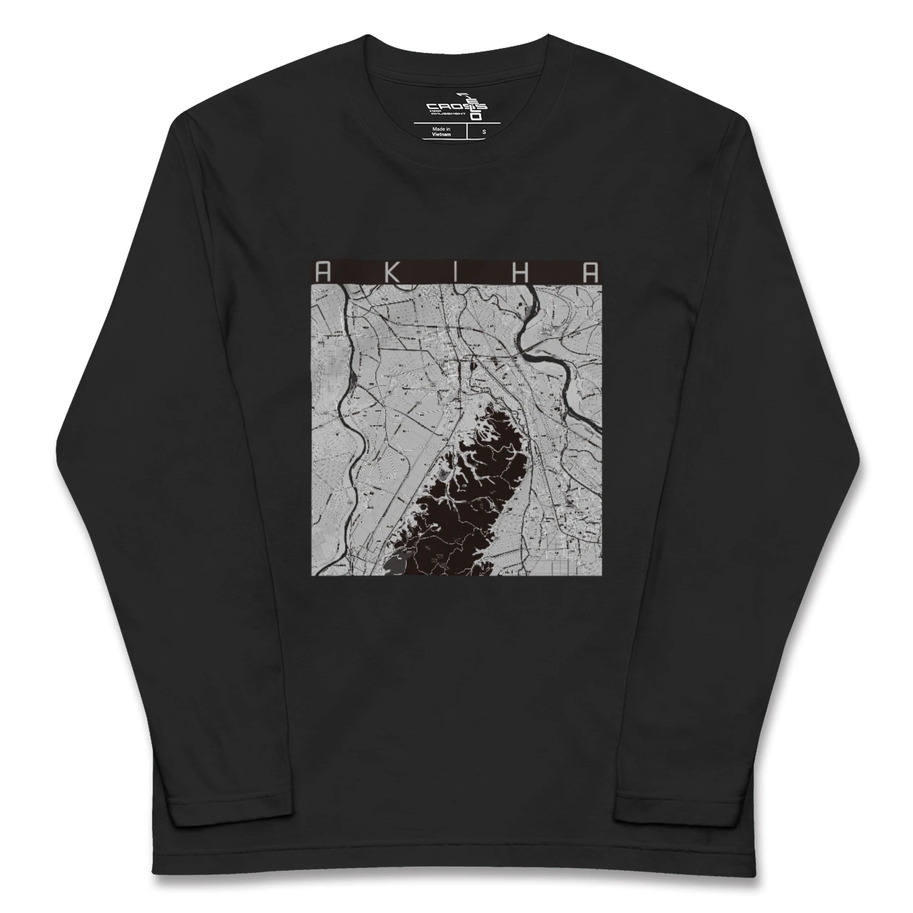 【秋葉(新潟県)】地図柄ロングスリーブTシャツ