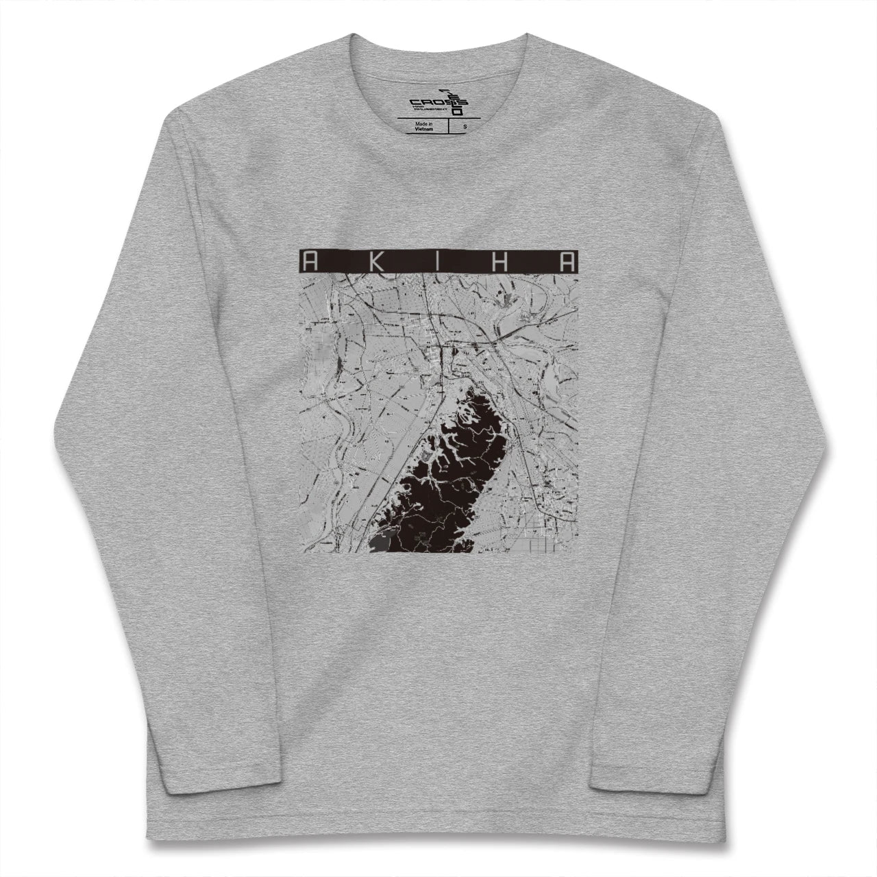 【秋葉(新潟県)】地図柄ロングスリーブTシャツ