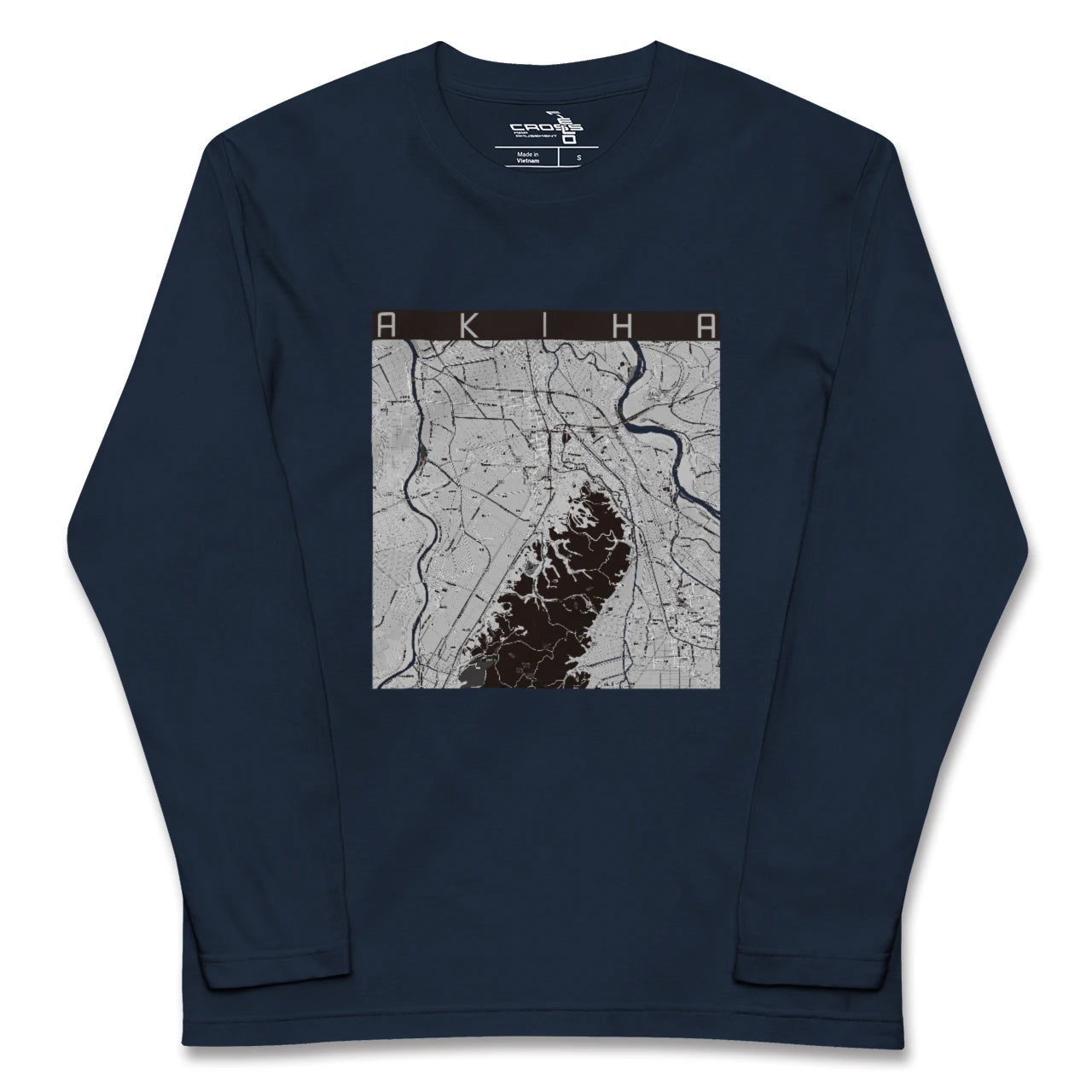 【秋葉(新潟県)】地図柄ロングスリーブTシャツ