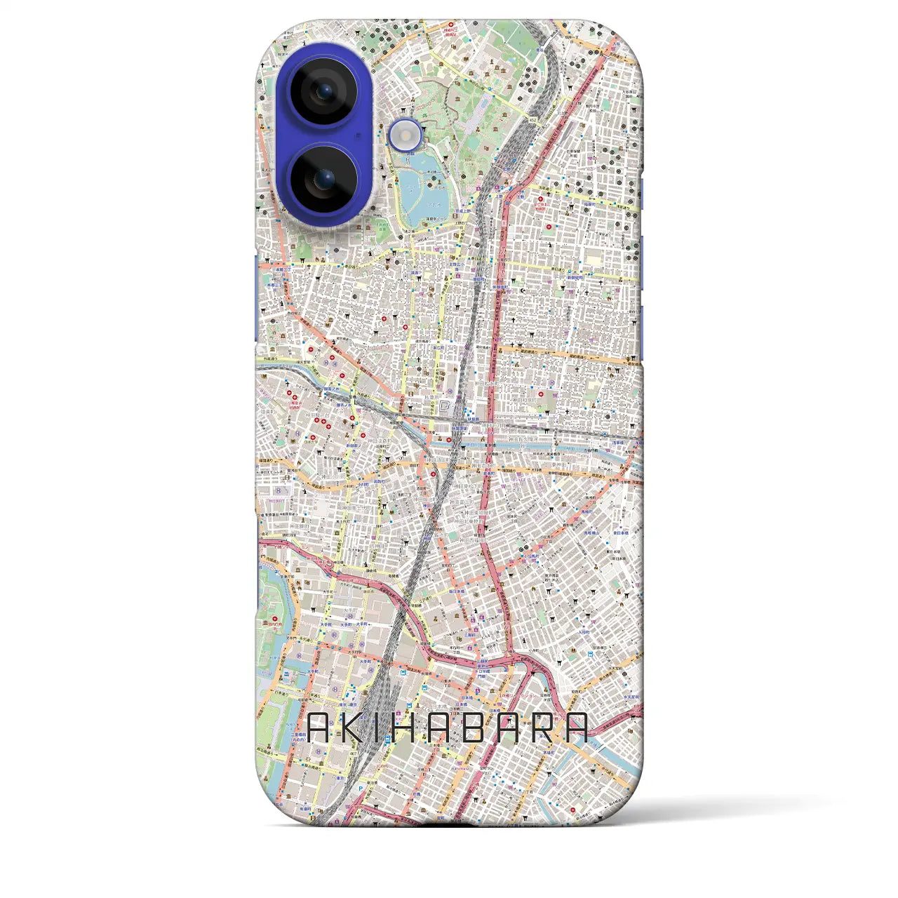 【秋葉原(東京都)】地図柄iPhoneケース(バックカバータイプ)ブラック・iPhone 16 Pro Max 用