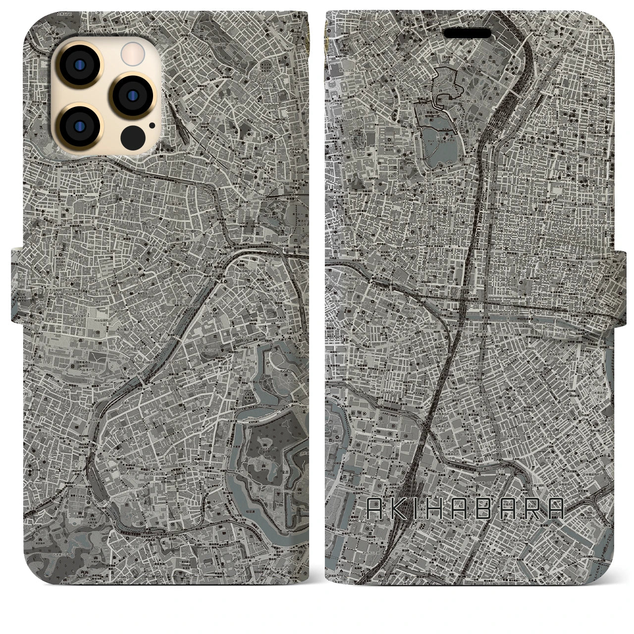 【秋葉原(東京都)】地図柄iPhoneケース(手帳タイプ)