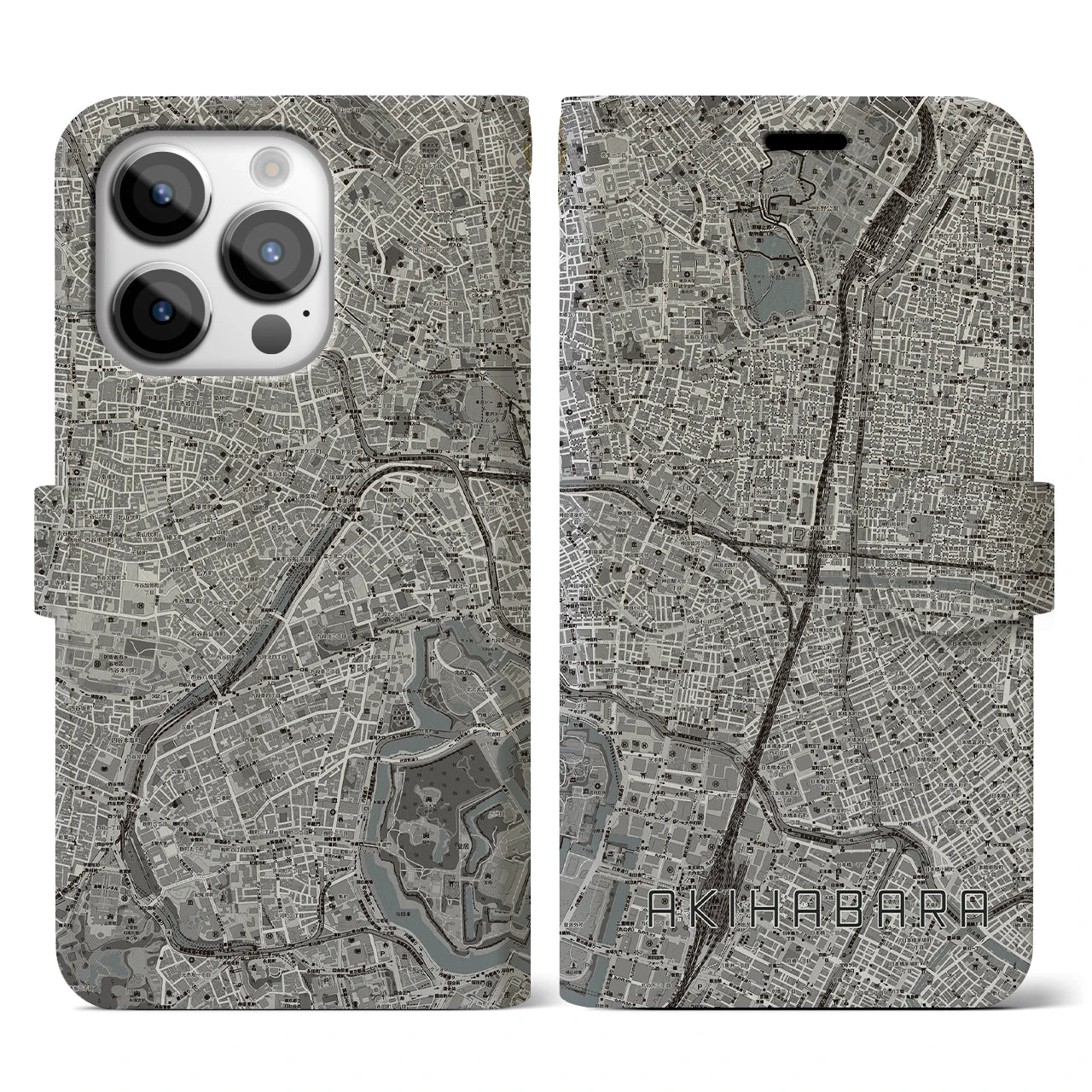 【秋葉原(東京都)】地図柄iPhoneケース(手帳タイプ)