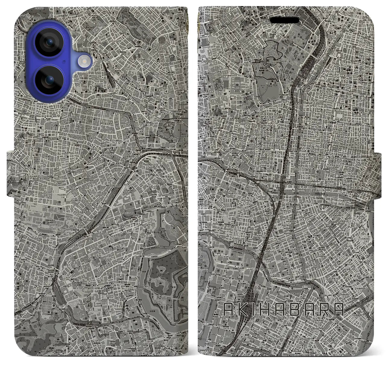 【秋葉原(東京都)】地図柄iPhoneケース(手帳タイプ)