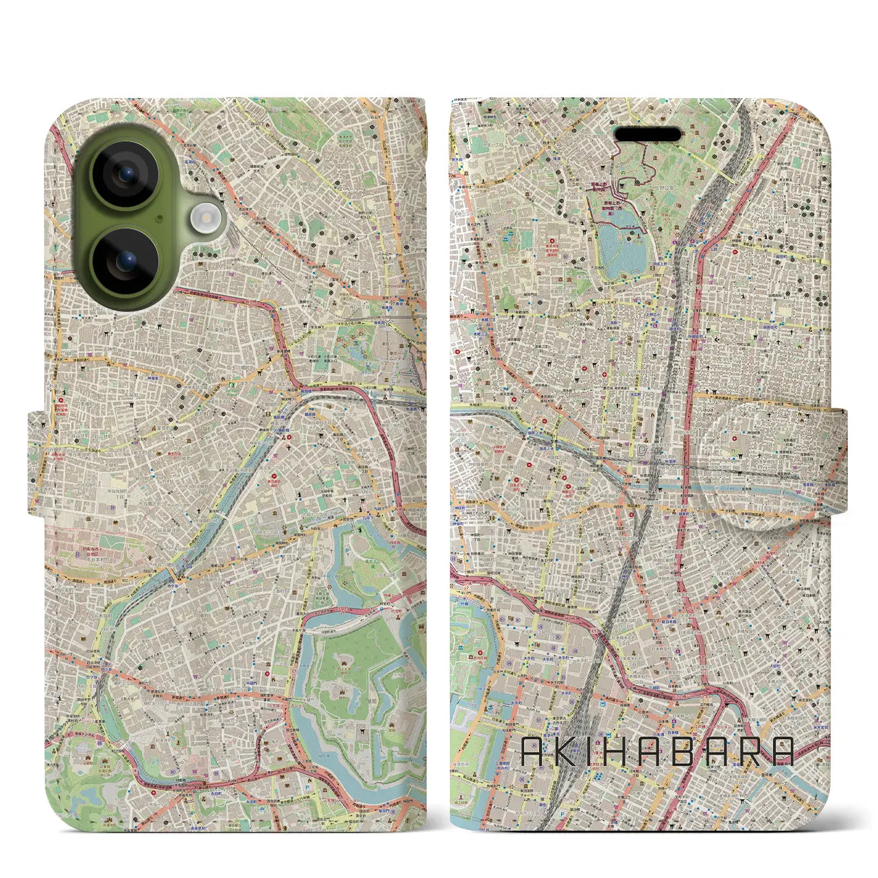 【秋葉原(東京都)】地図柄iPhoneケース(手帳タイプ)