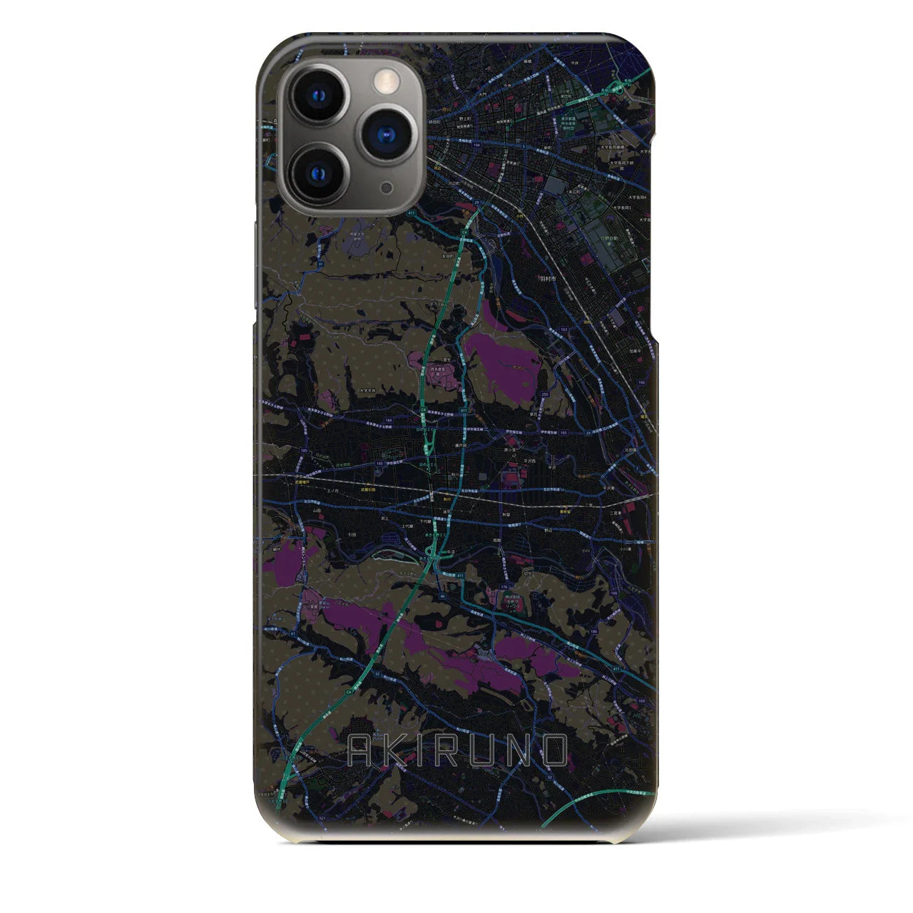 【あきる野(東京都)】地図柄iPhoneケース(バックカバータイプ)