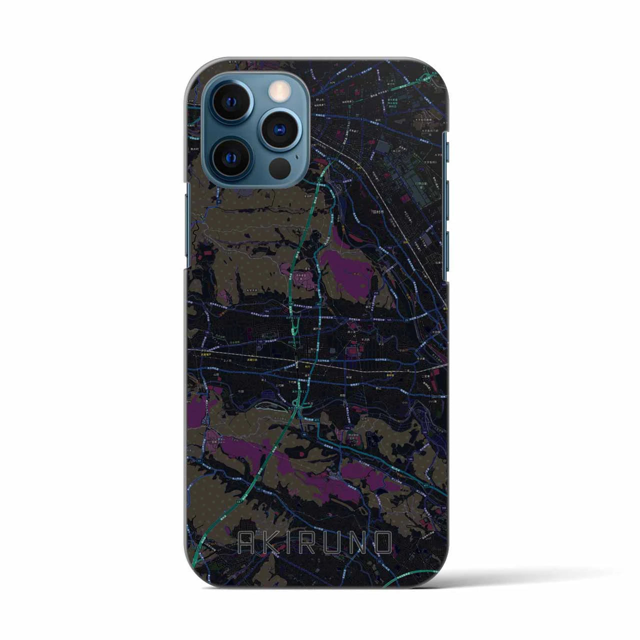 【あきる野(東京都)】地図柄iPhoneケース(バックカバータイプ)