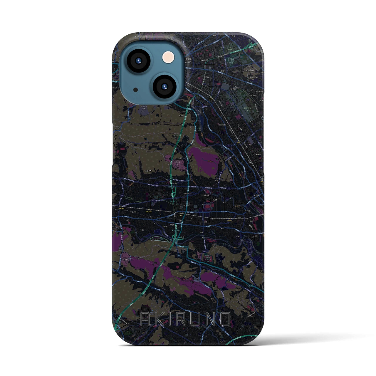 【あきる野(東京都)】地図柄iPhoneケース(バックカバータイプ)