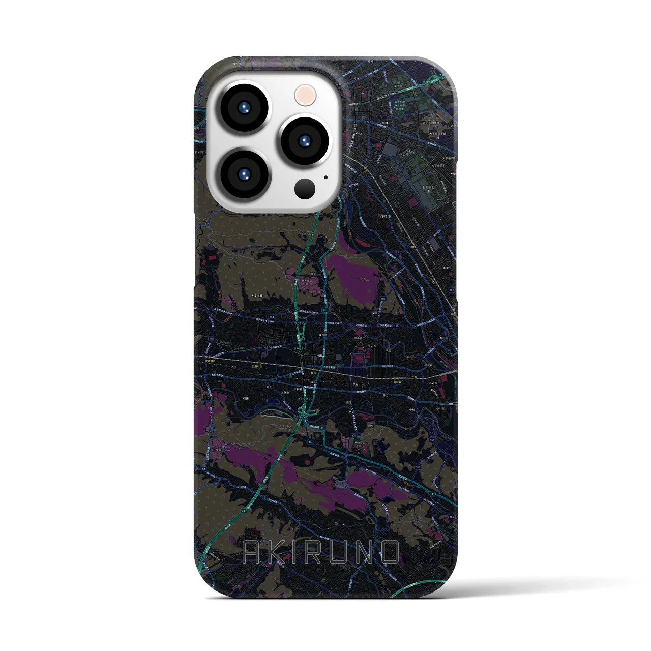 【あきる野(東京都)】地図柄iPhoneケース(バックカバータイプ)