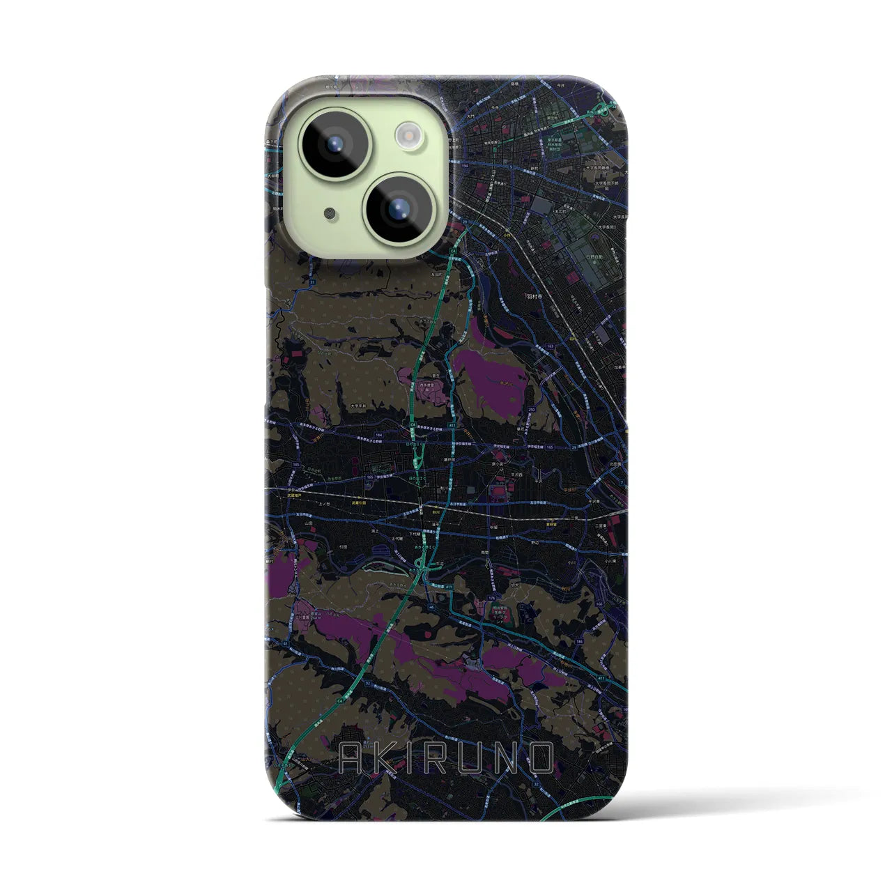 【あきる野(東京都)】地図柄iPhoneケース(バックカバータイプ)