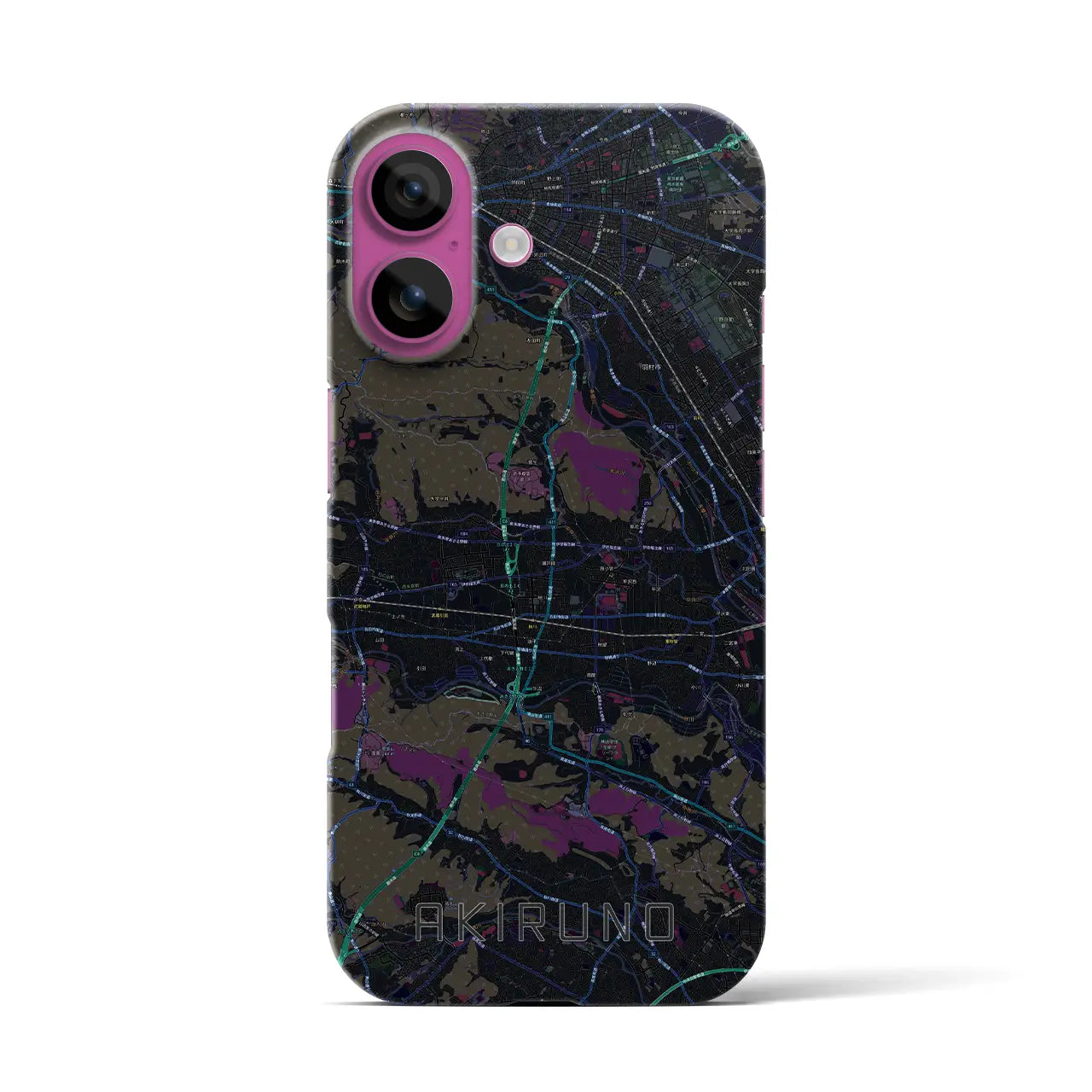 【あきる野(東京都)】地図柄iPhoneケース(バックカバータイプ)