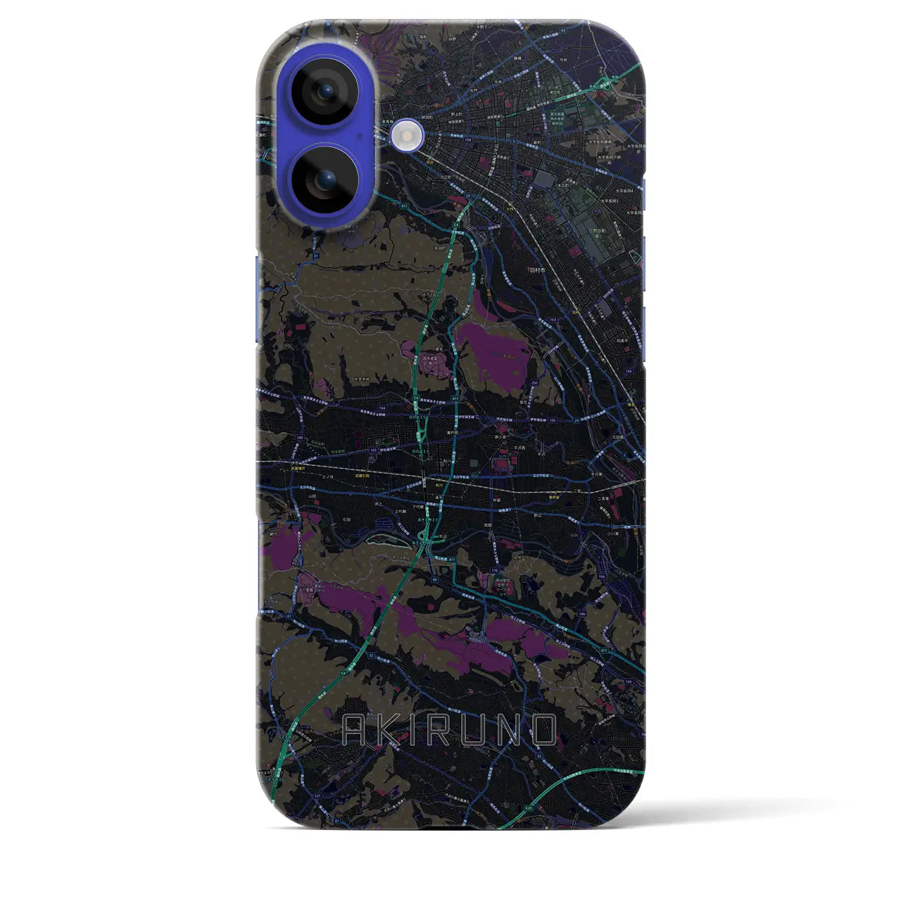 【あきる野(東京都)】地図柄iPhoneケース(バックカバータイプ)