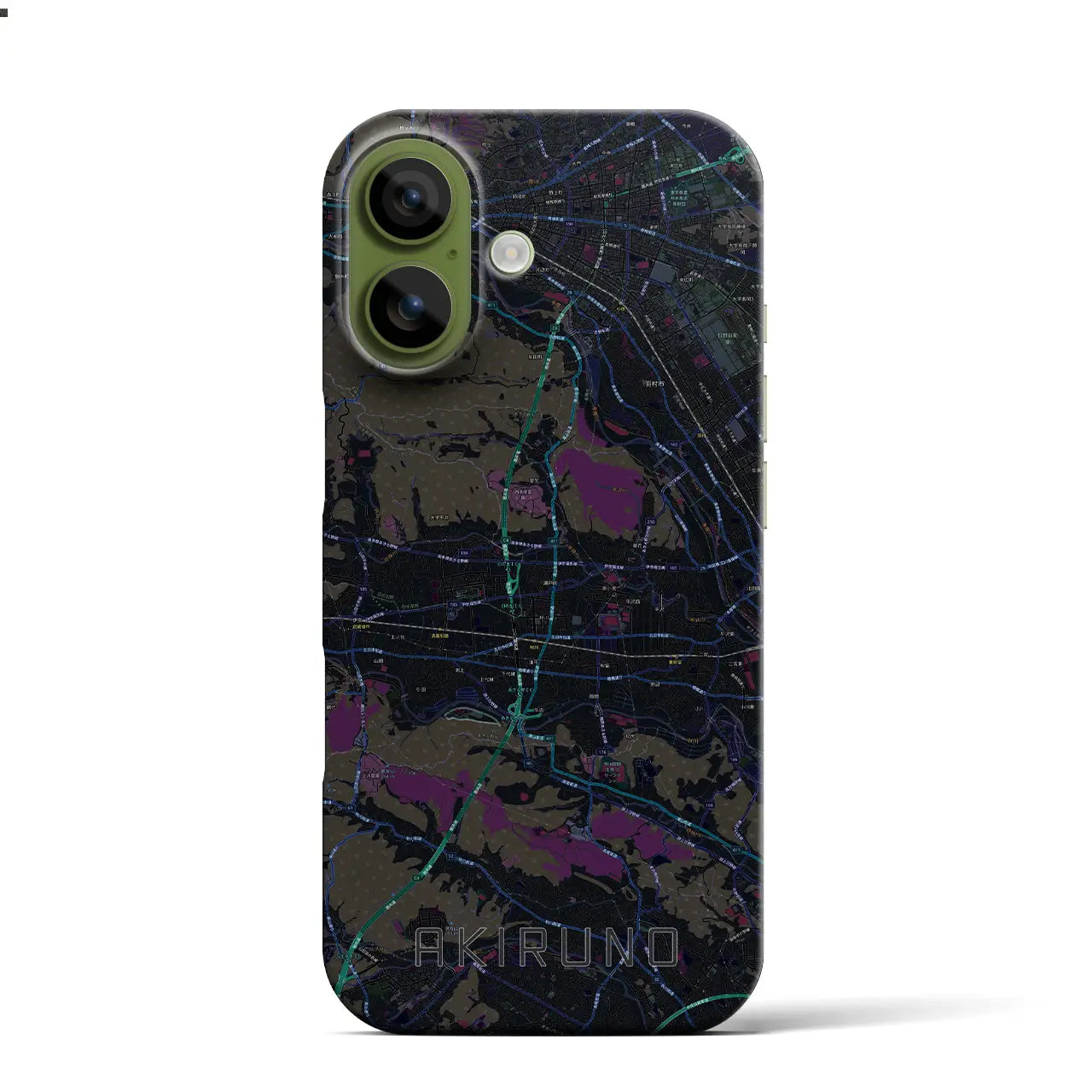 【あきる野(東京都)】地図柄iPhoneケース(バックカバータイプ)