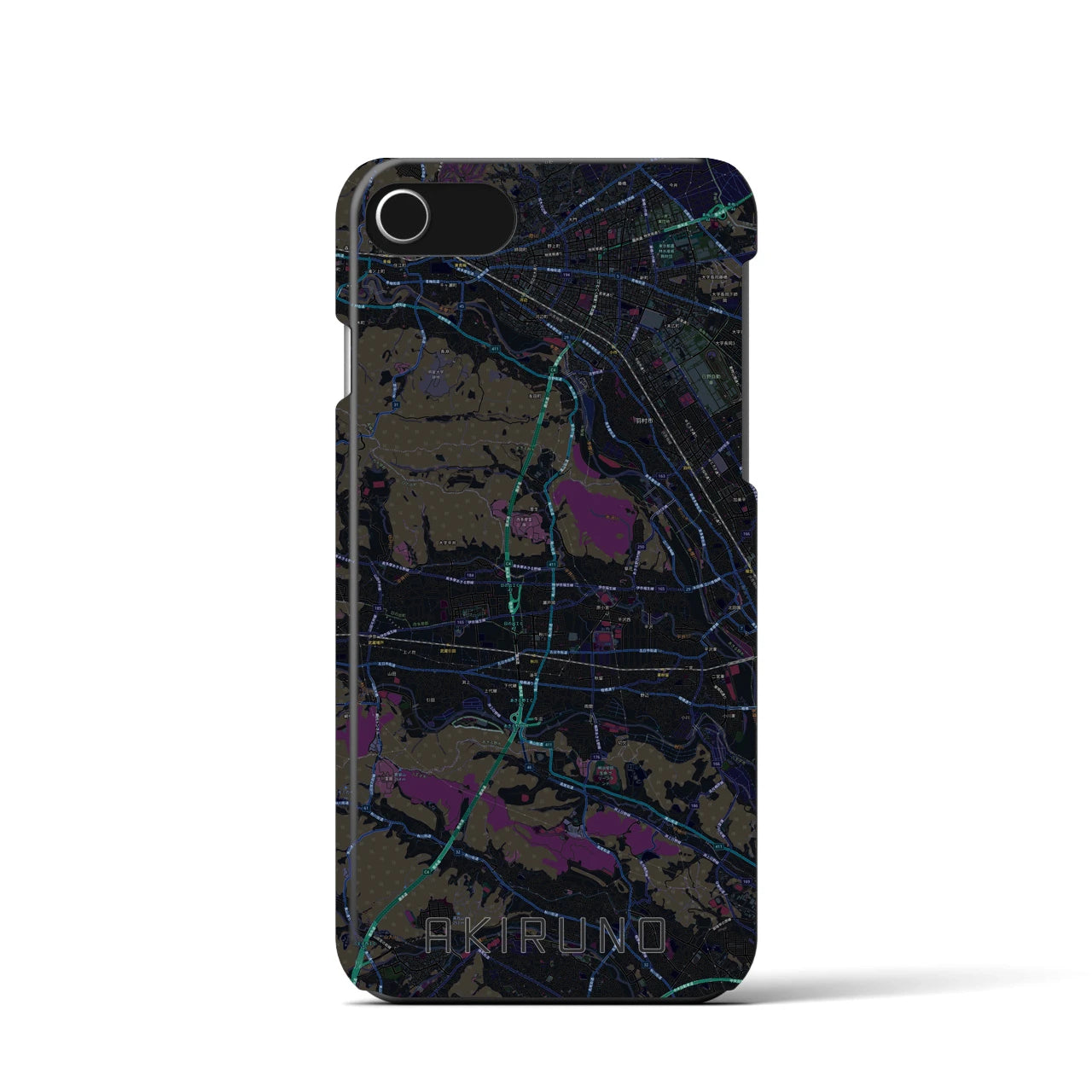 【あきる野(東京都)】地図柄iPhoneケース(バックカバータイプ)