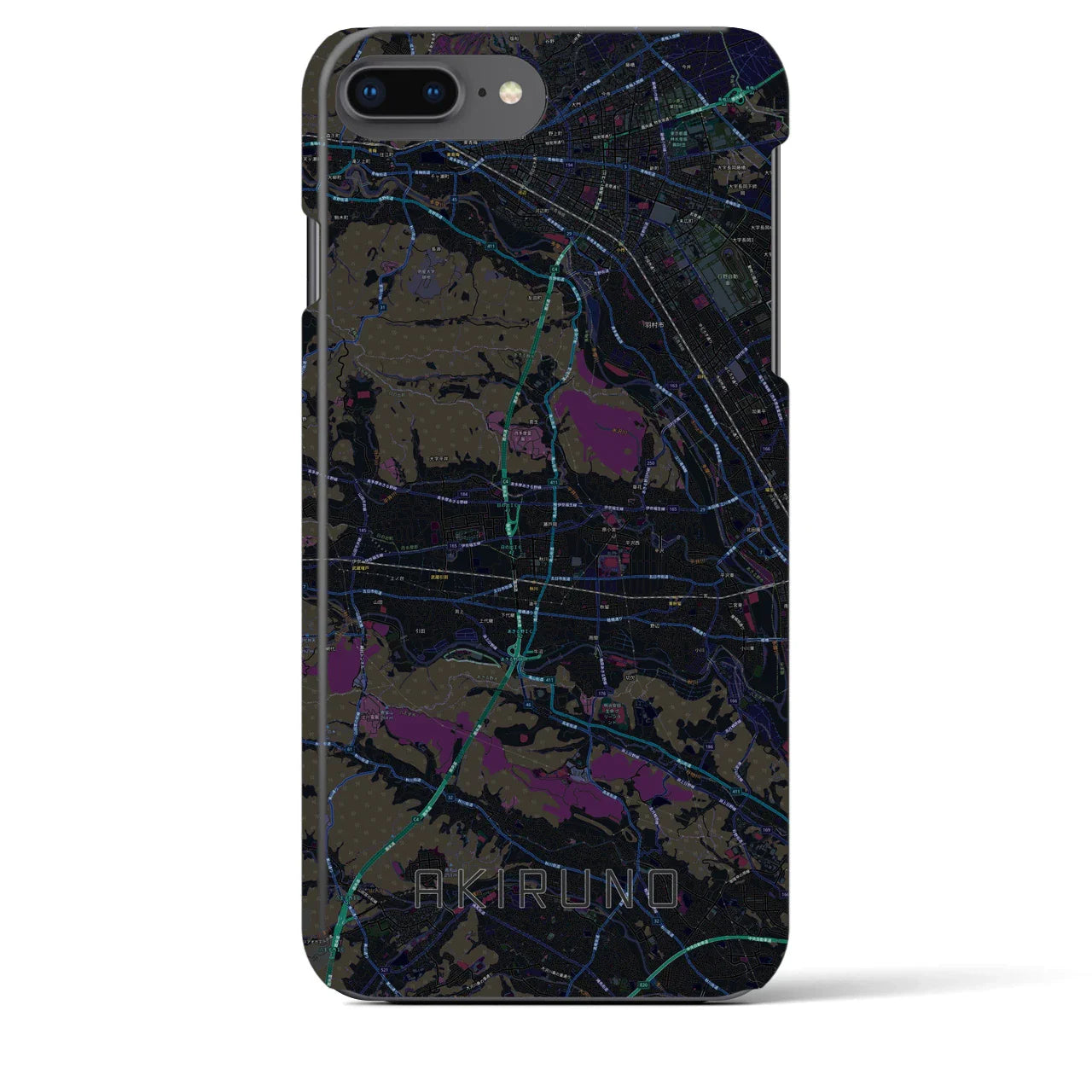 【あきる野(東京都)】地図柄iPhoneケース(バックカバータイプ)