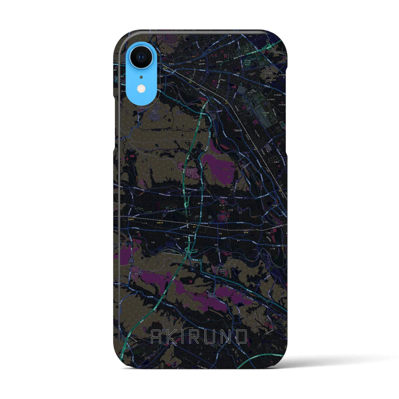 【あきる野(東京都)】地図柄iPhoneケース(バックカバータイプ)