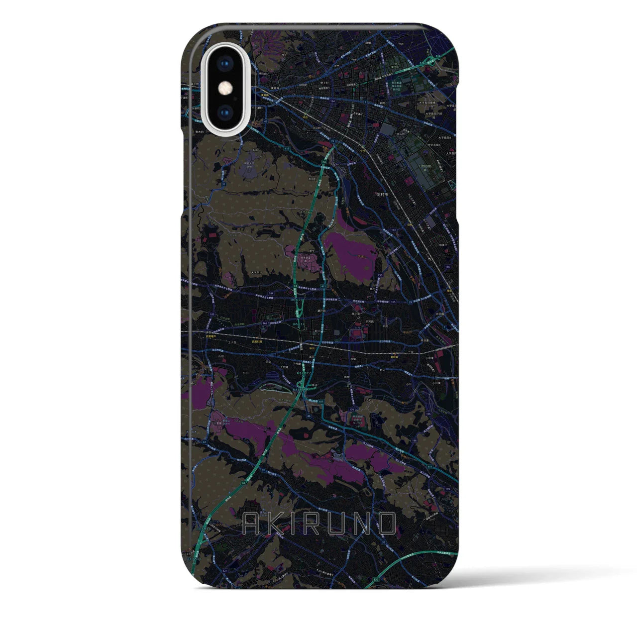【あきる野(東京都)】地図柄iPhoneケース(バックカバータイプ)