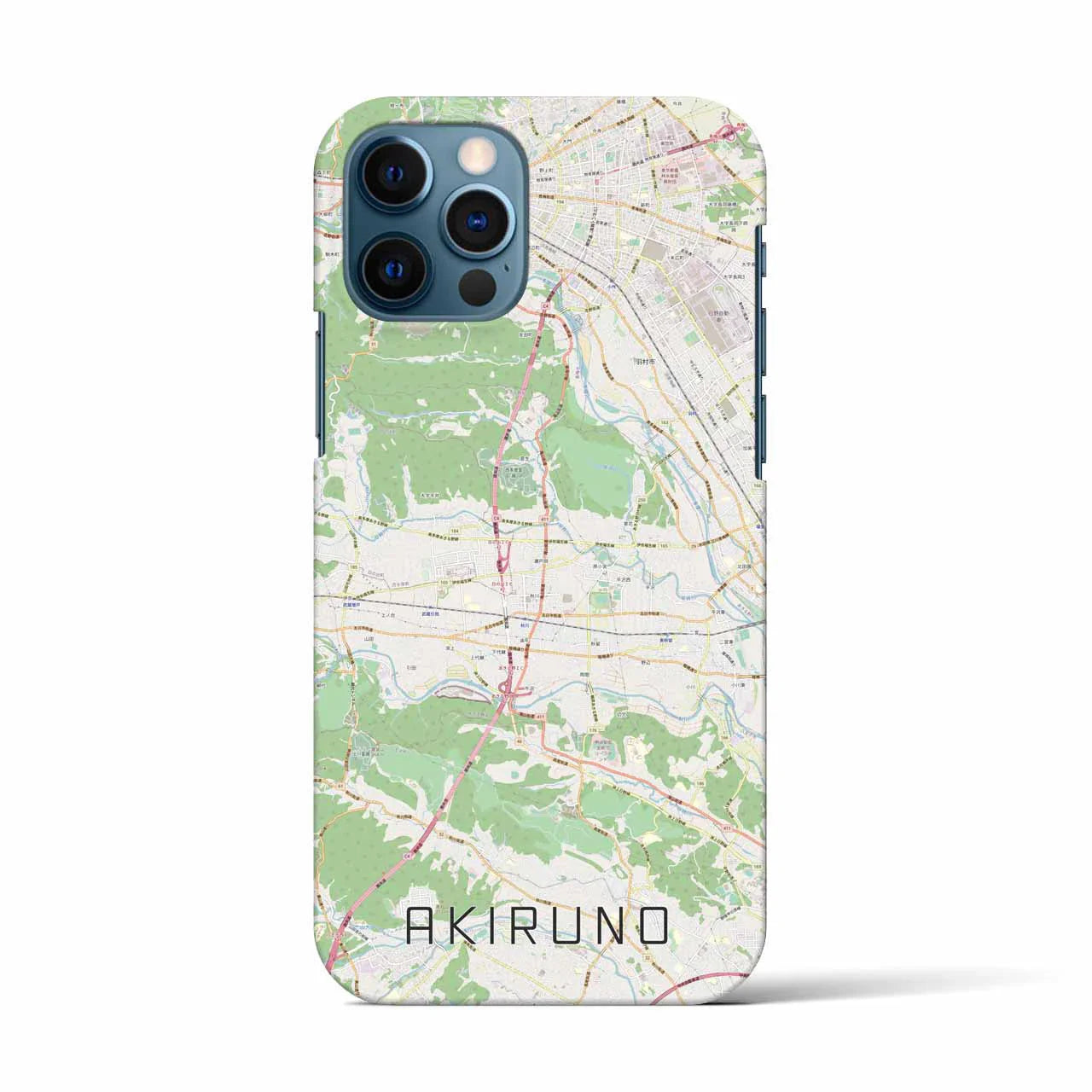 【あきる野(東京都)】地図柄iPhoneケース(バックカバータイプ)