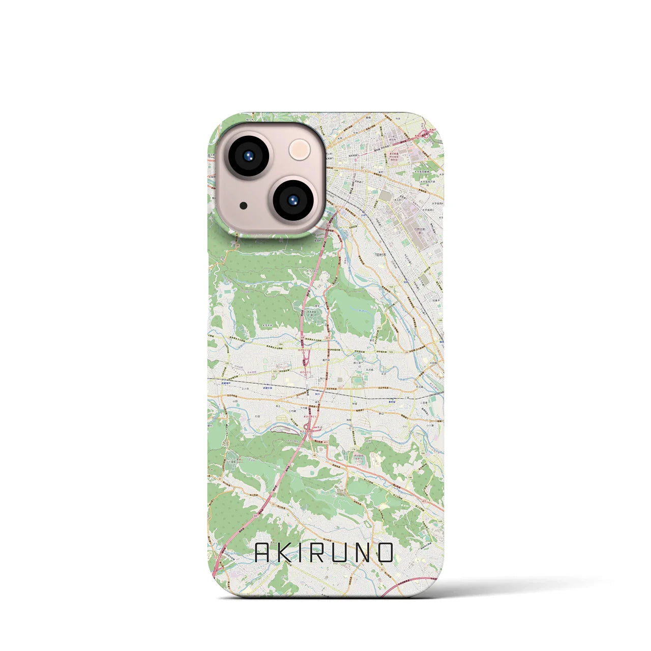 【あきる野(東京都)】地図柄iPhoneケース(バックカバータイプ)
