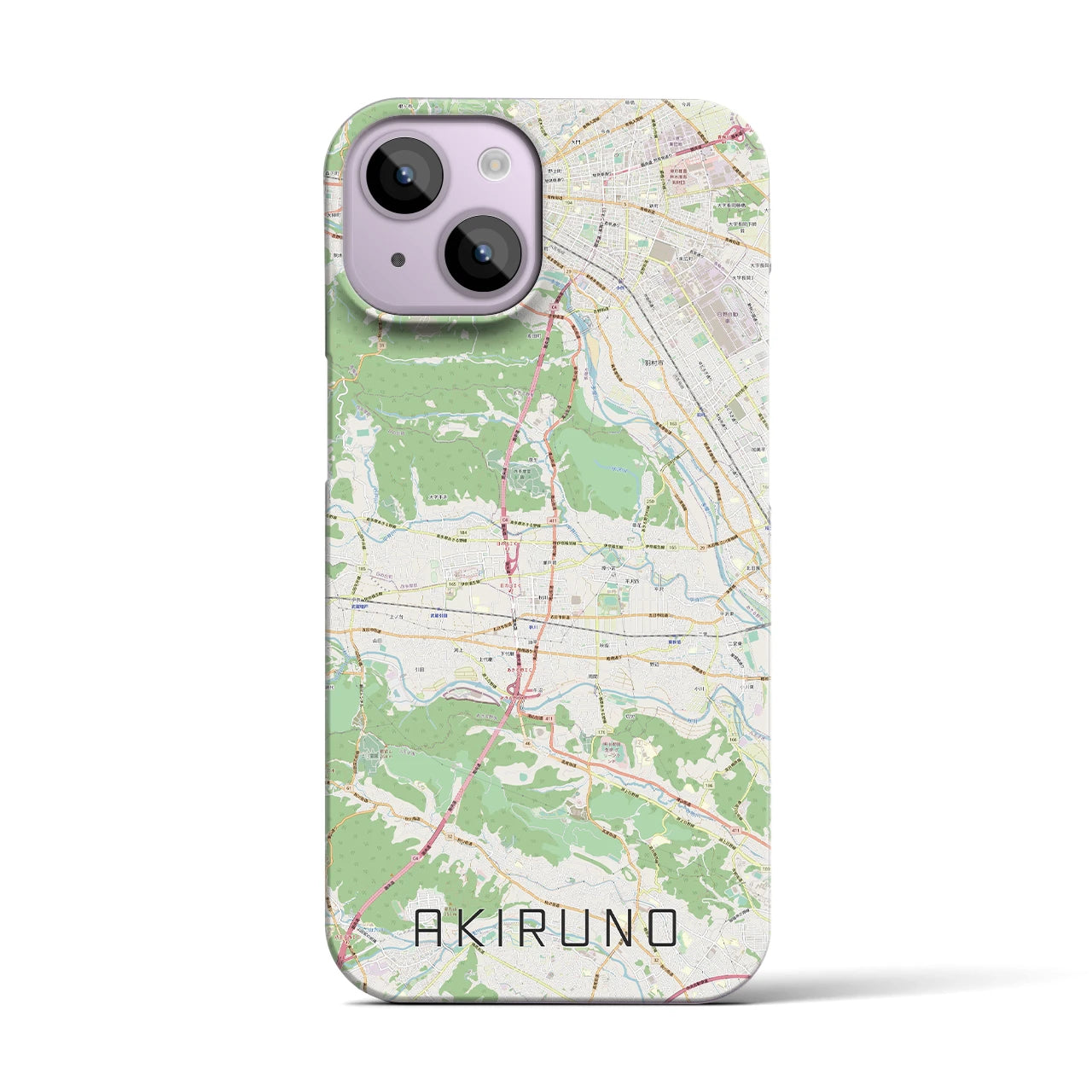 【あきる野(東京都)】地図柄iPhoneケース(バックカバータイプ)