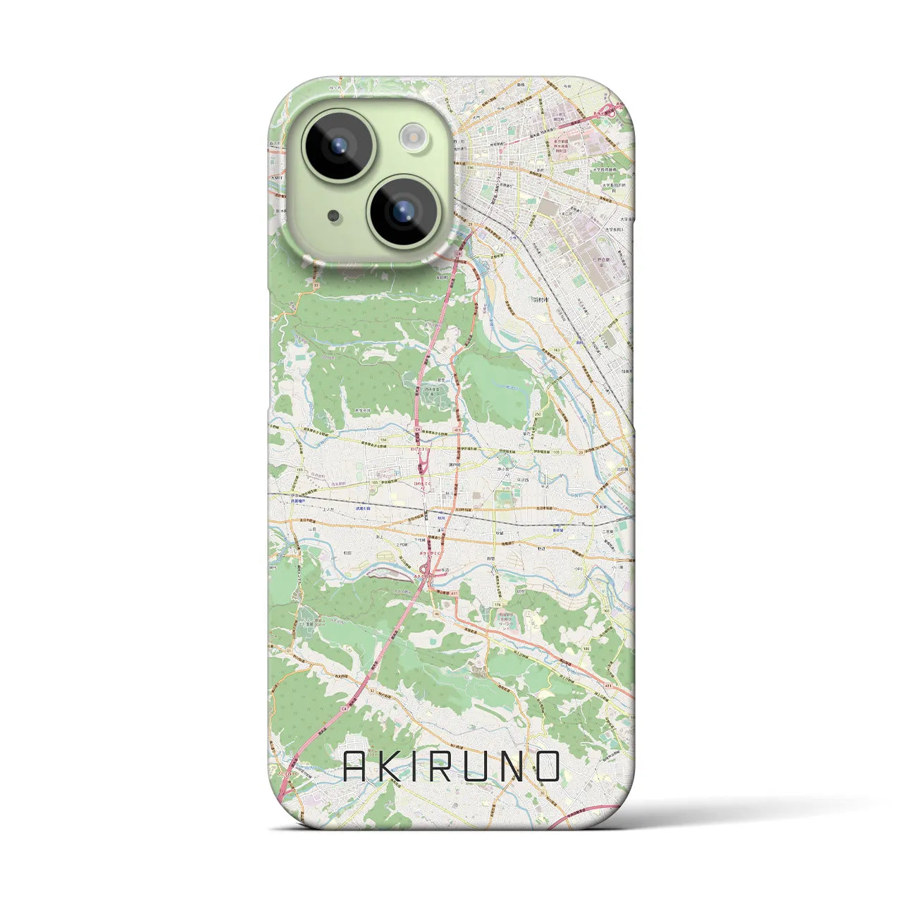 【あきる野(東京都)】地図柄iPhoneケース(バックカバータイプ)