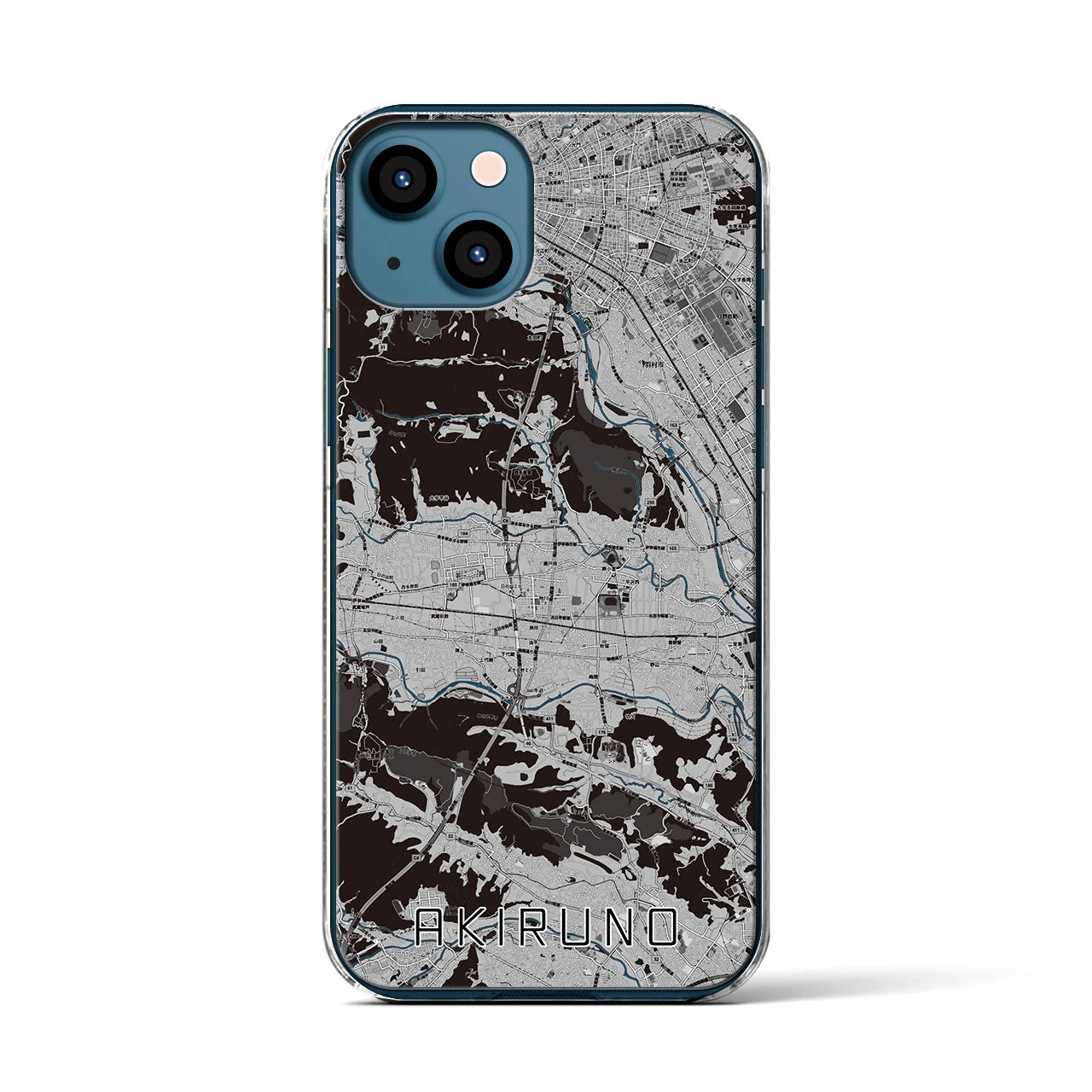 【あきる野(東京都)】地図柄iPhoneケース(クリアタイプ)