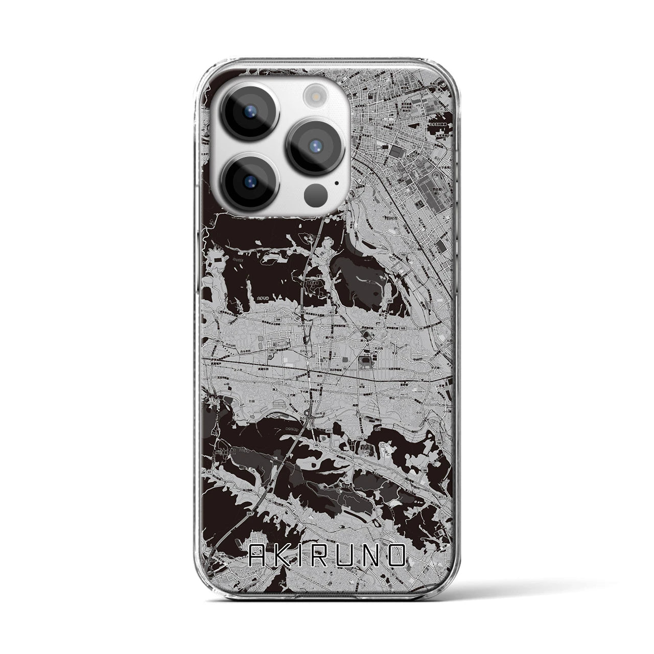 【あきる野(東京都)】地図柄iPhoneケース(クリアタイプ)