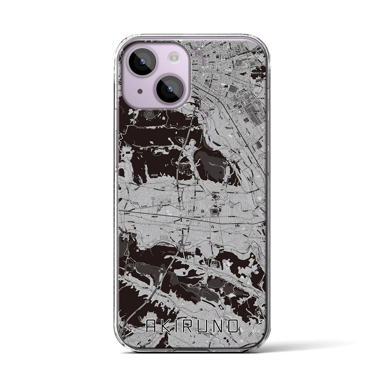 【あきる野(東京都)】地図柄iPhoneケース(クリアタイプ)