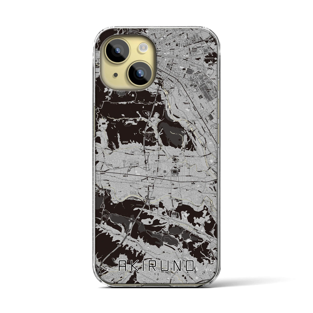 【あきる野(東京都)】地図柄iPhoneケース(クリアタイプ)