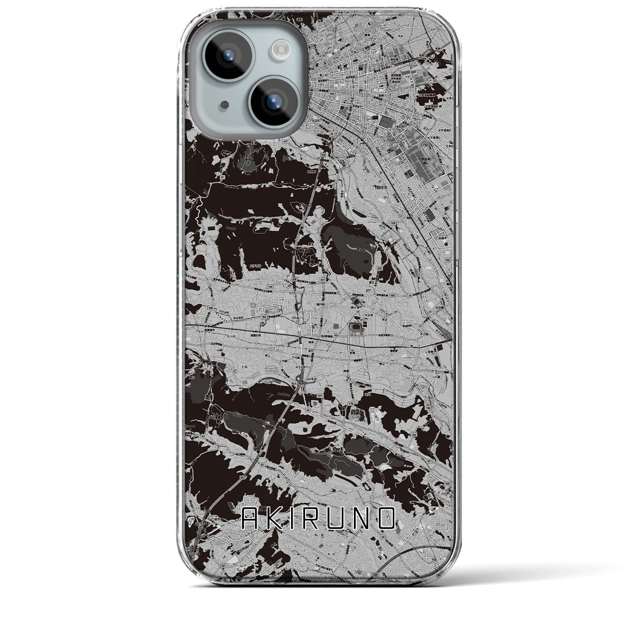 【あきる野(東京都)】地図柄iPhoneケース(クリアタイプ)