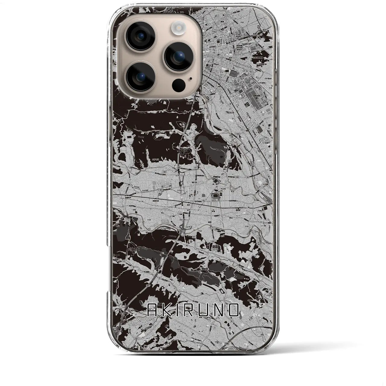 【あきる野(東京都)】地図柄iPhoneケース(クリアタイプ)