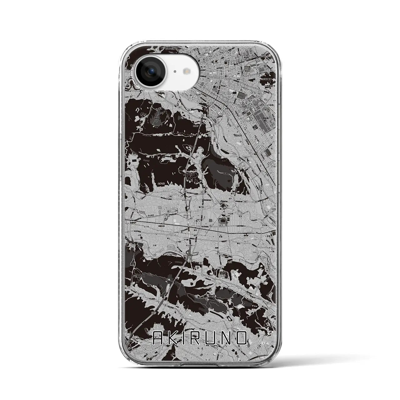 【あきる野(東京都)】地図柄iPhoneケース(クリアタイプ)
