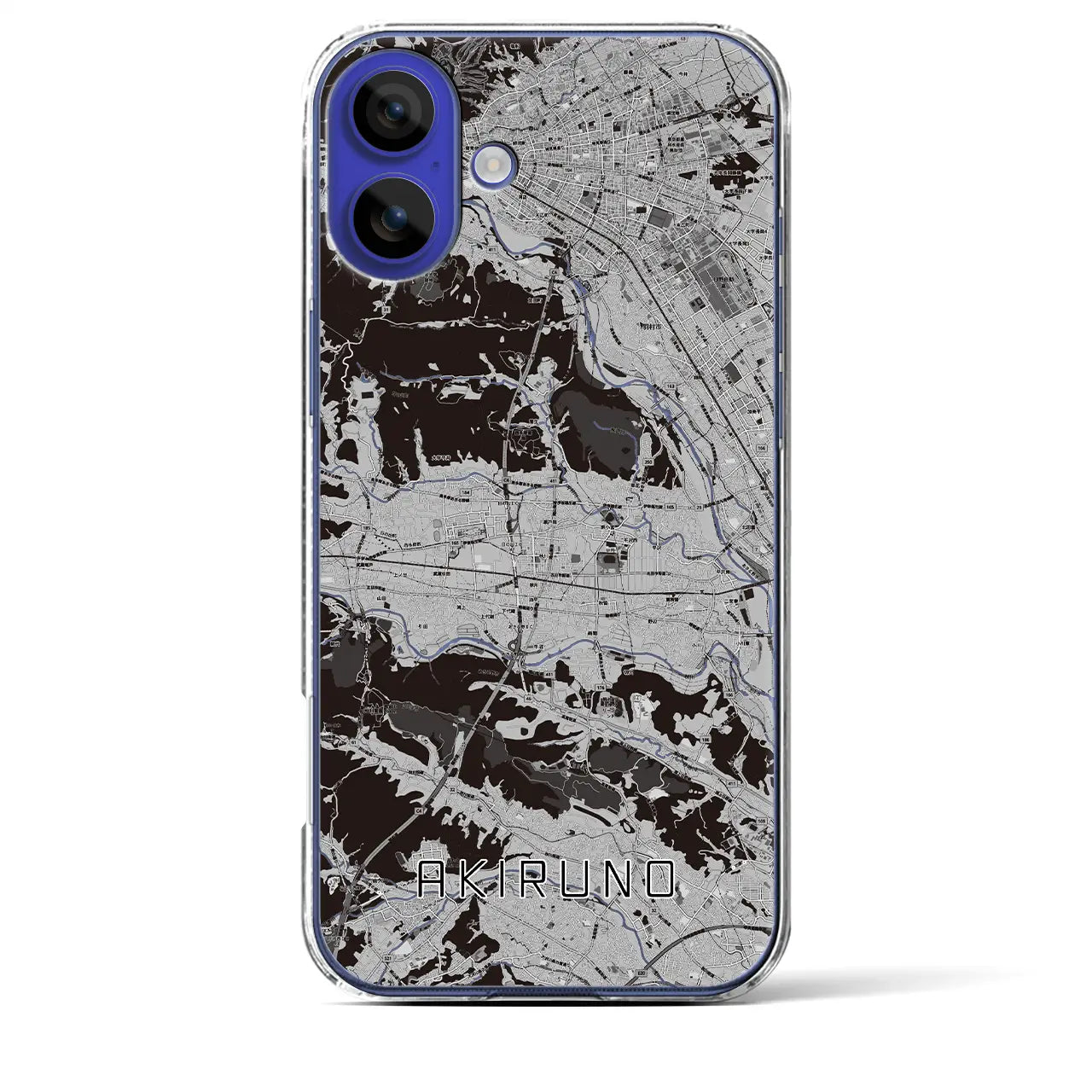 【あきる野(東京都)】地図柄iPhoneケース(クリアタイプ)